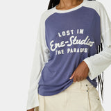 Paradise Navy Long Sleeve T-shirts Eme Studios