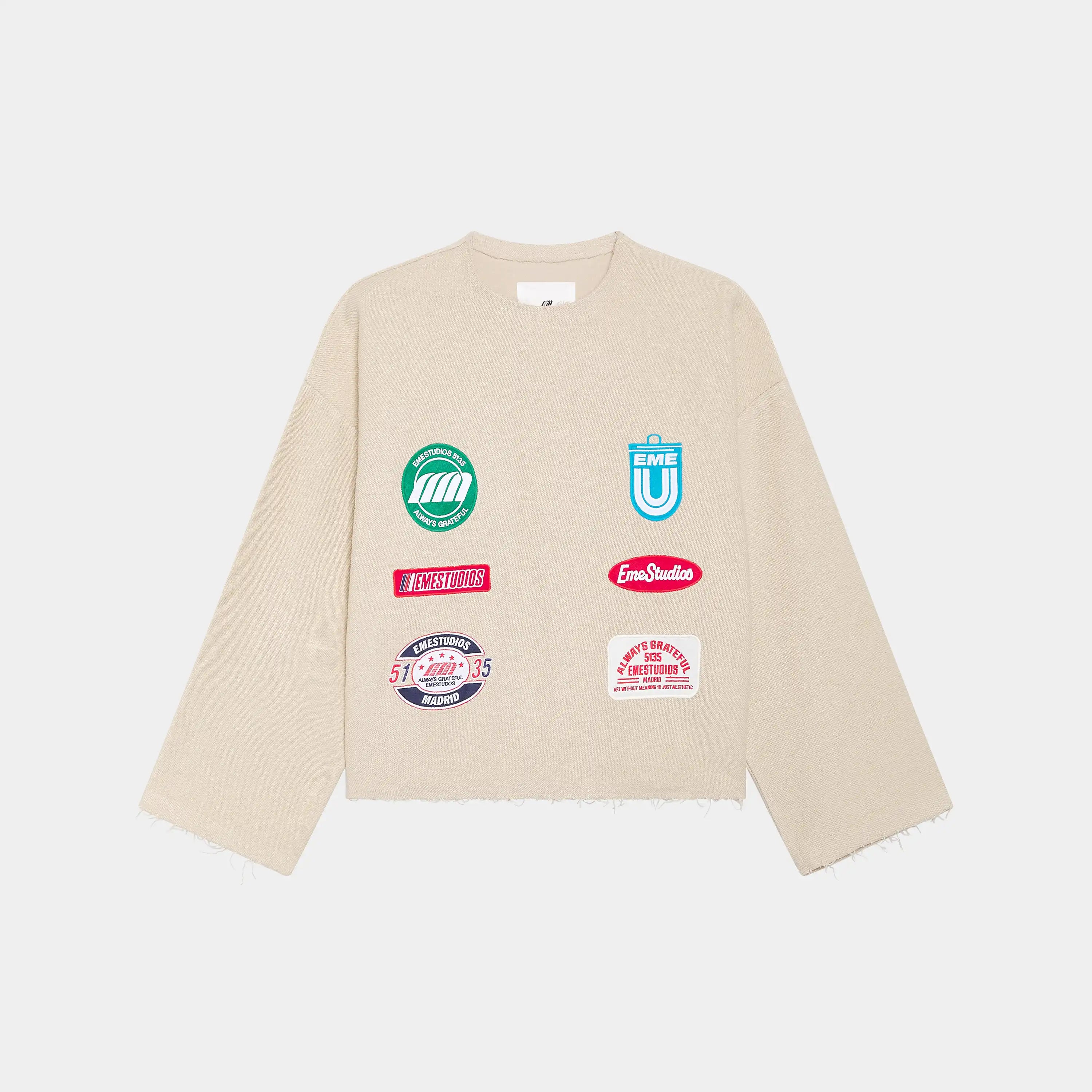 Patches Sand Oversized Crewneck Sweatshirts Eme Studios
