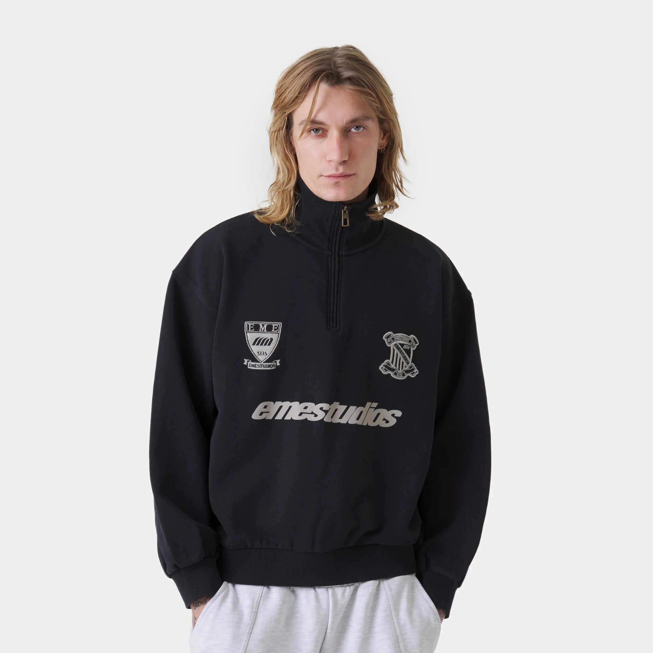 Peak Shadow Half Zip Sweatshirts Eme Studios