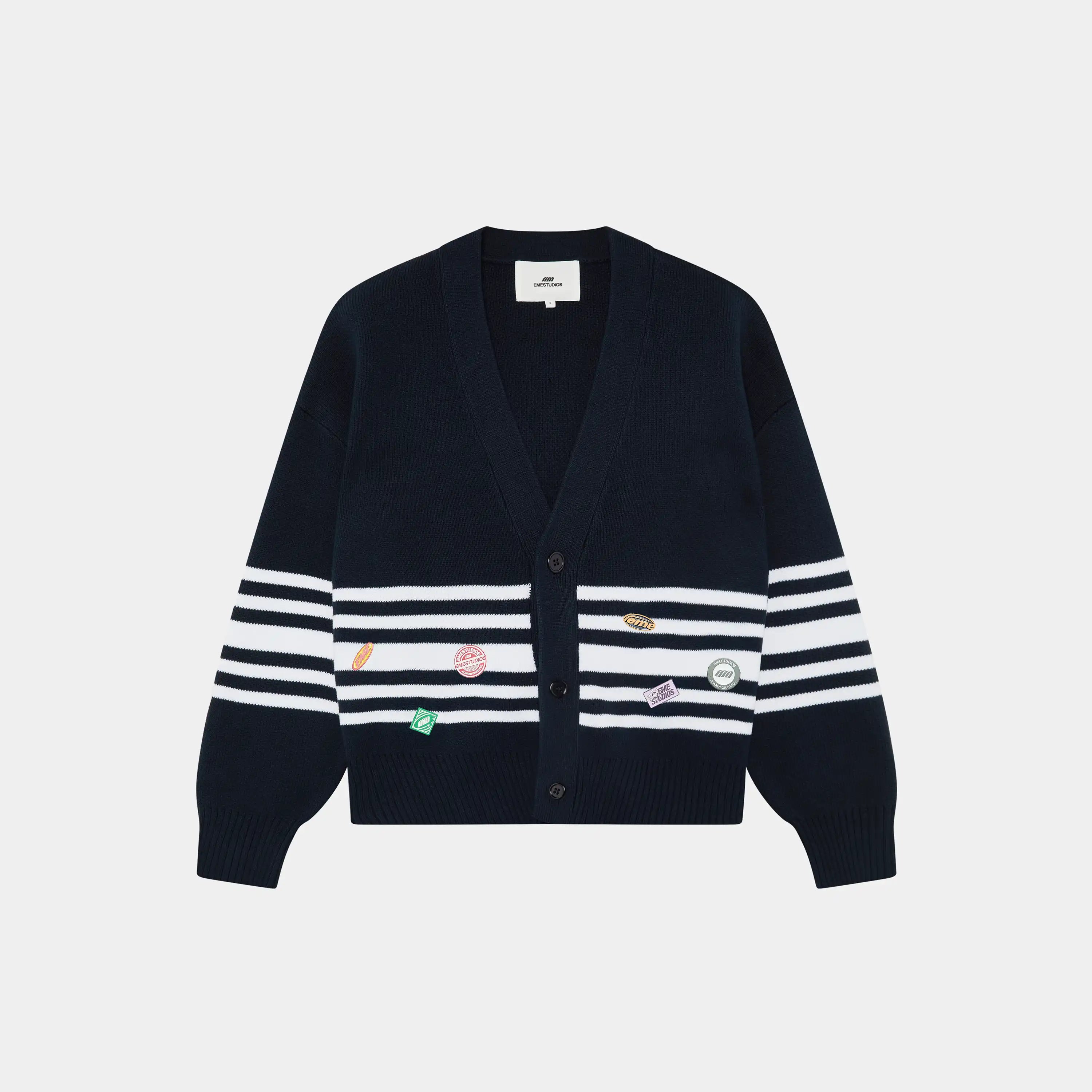 Pins Navy Cardigan