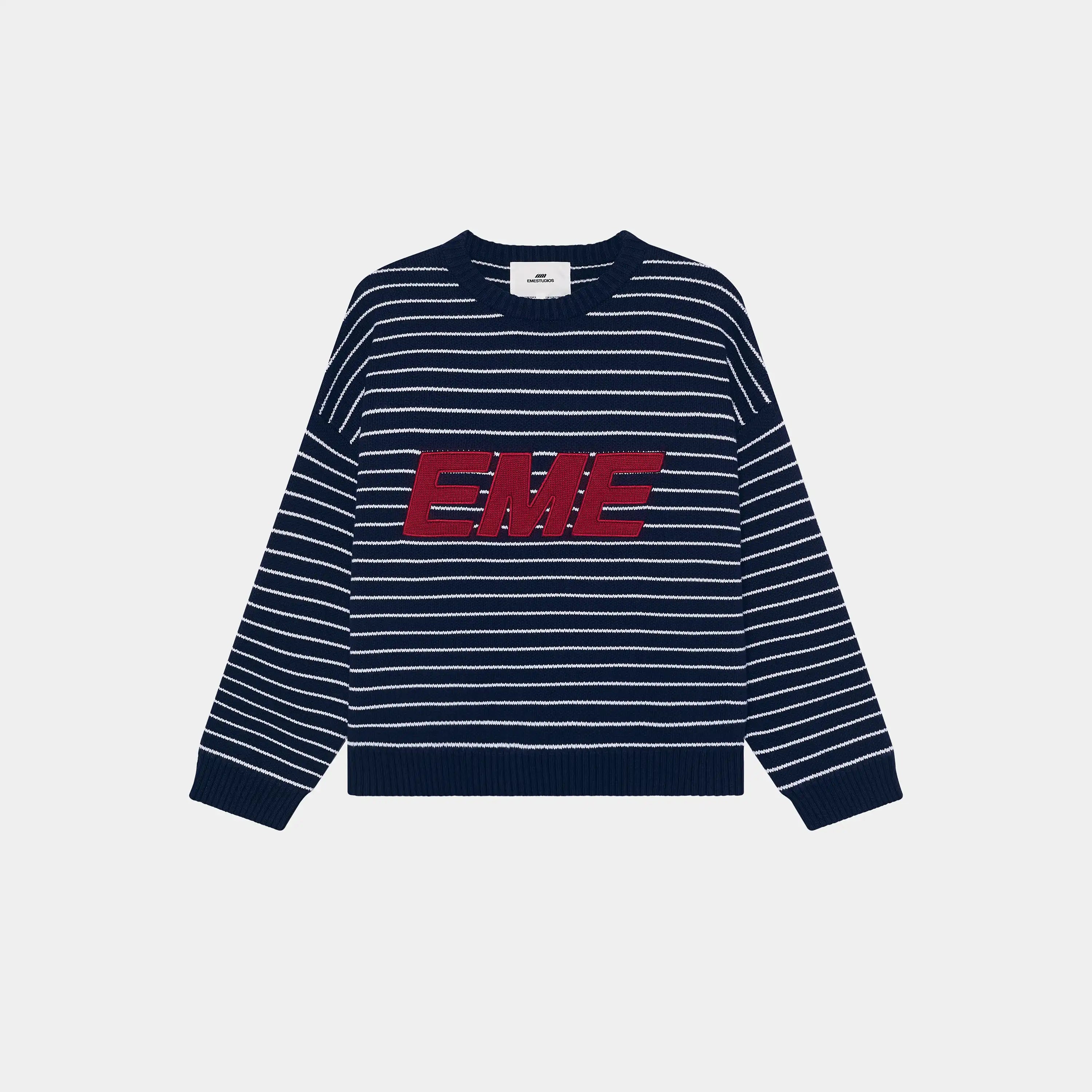 Pinstripe Night Sky Knit Sweater Knitwear Eme Studios