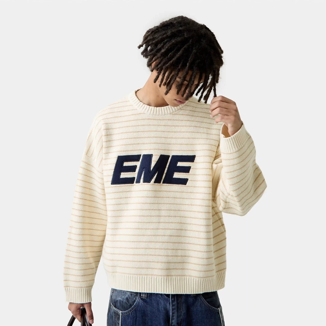 Pinstripe Sugar Knit Sweater Knitwear Eme Studios