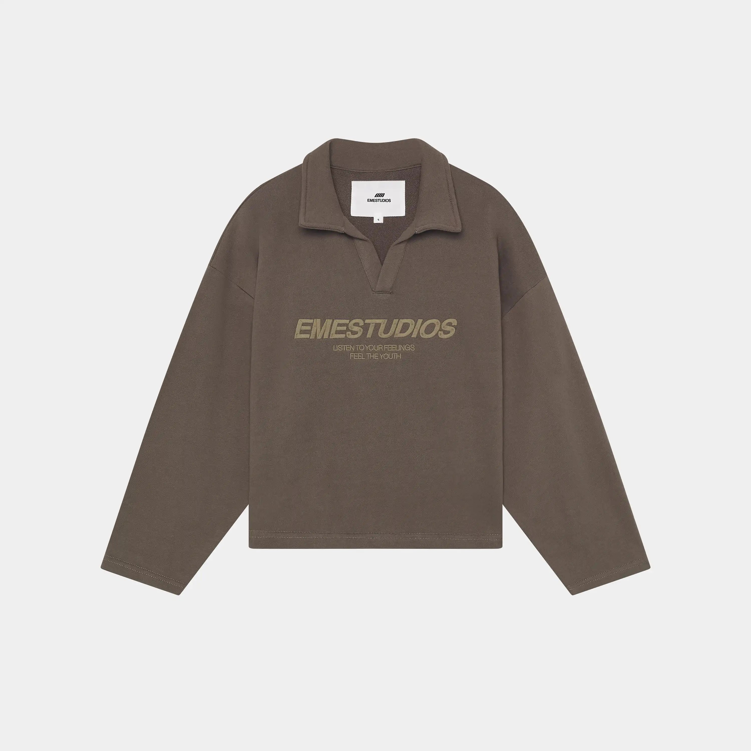 Playtime Olive Polo Crewneck Sweatshirts Eme Studios
