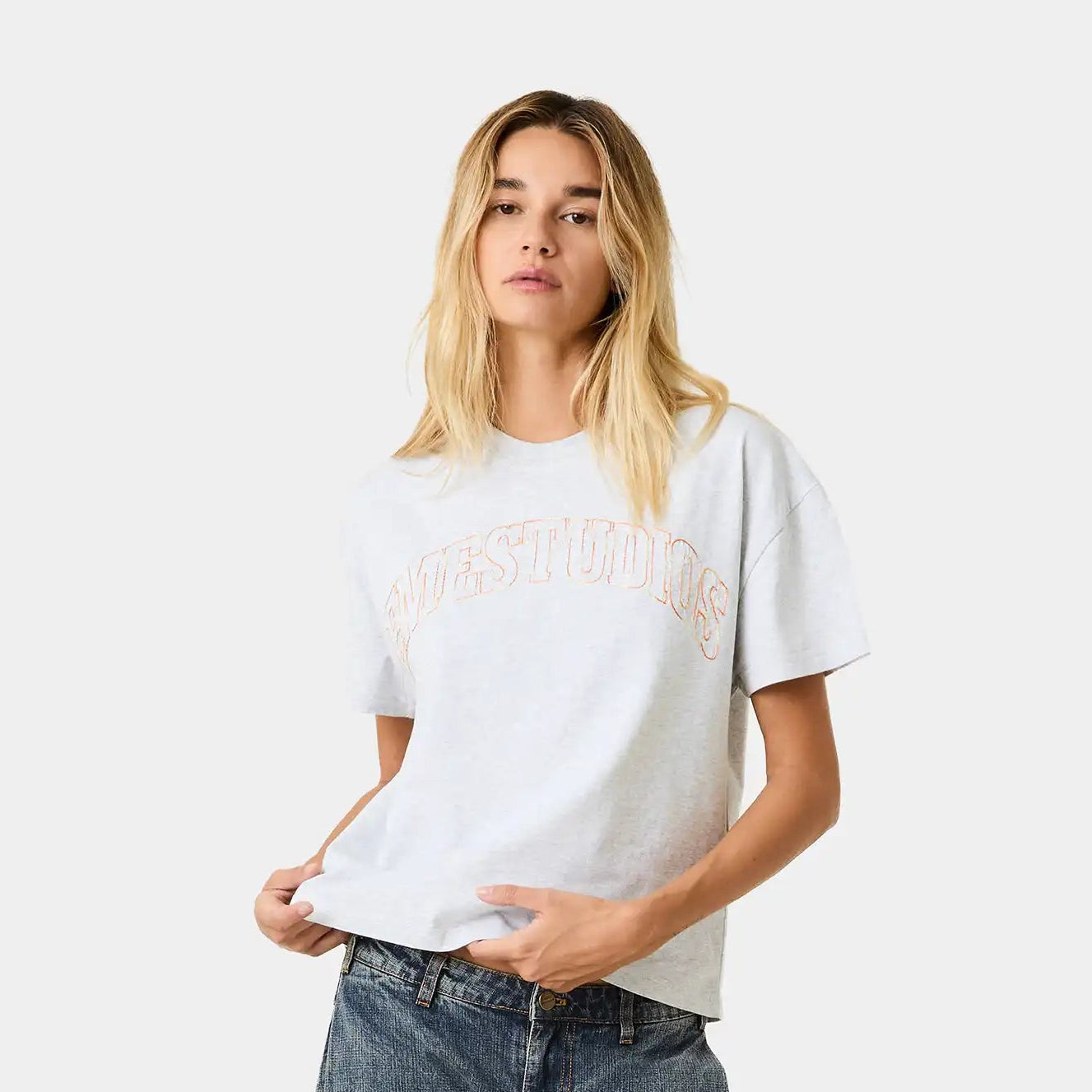 Points Heather Grey Oversized Tee T-shirts Eme Studios