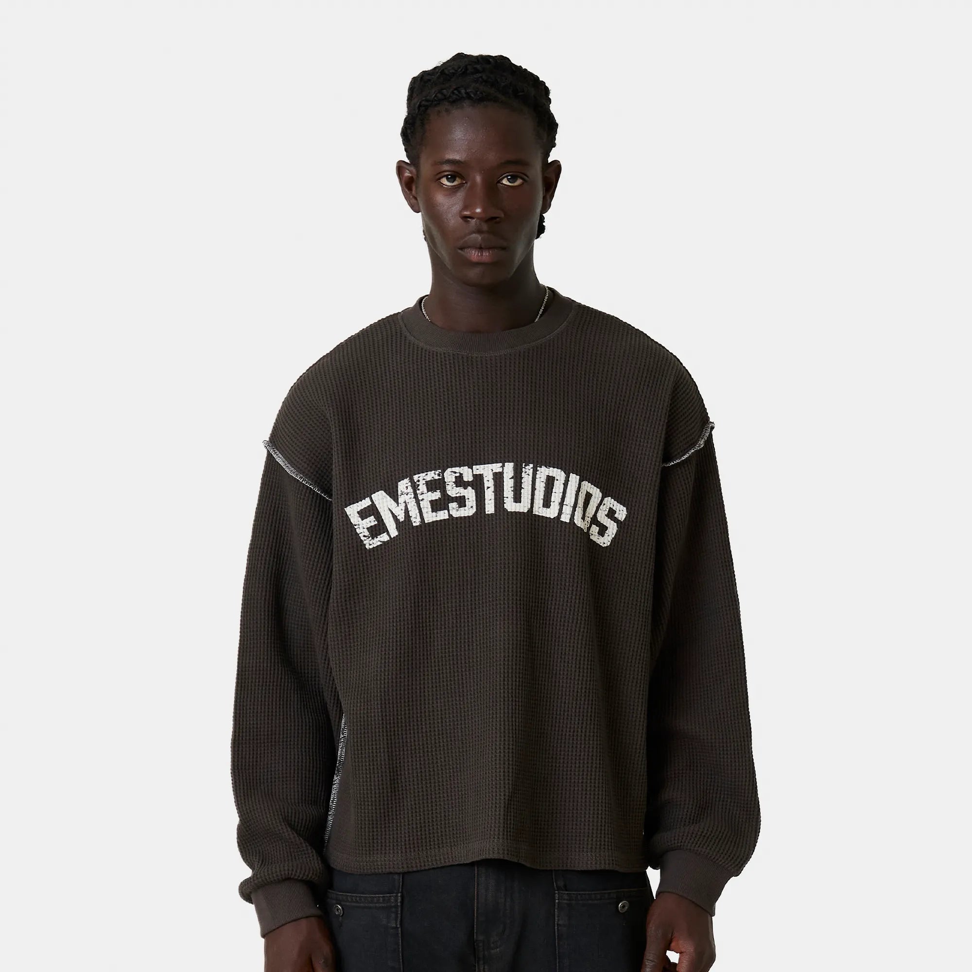 Polly Fawn Waffle Long Sleeve T-shirts Eme Studios