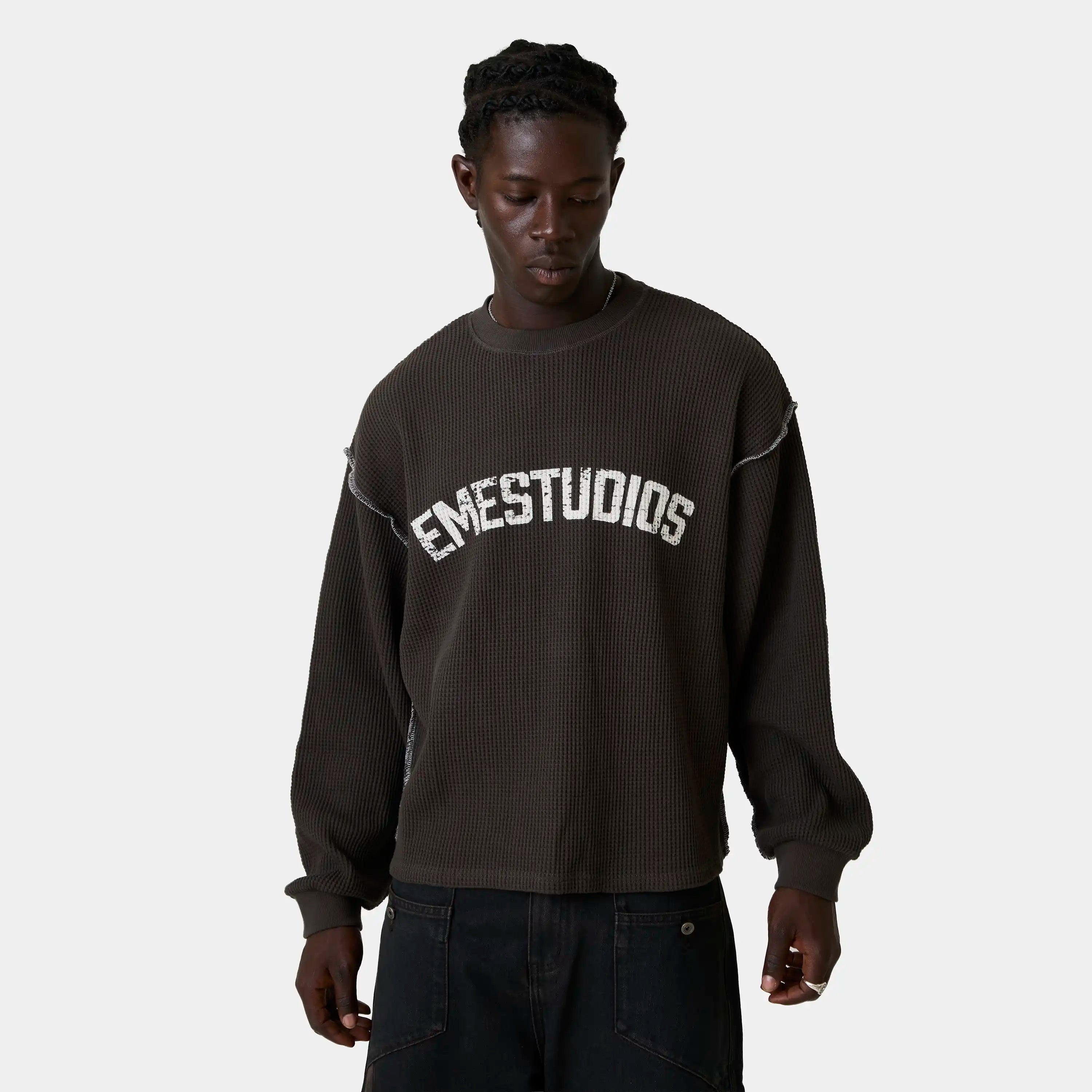 Polly Fawn Waffle Long Sleeve T-shirts Eme Studios