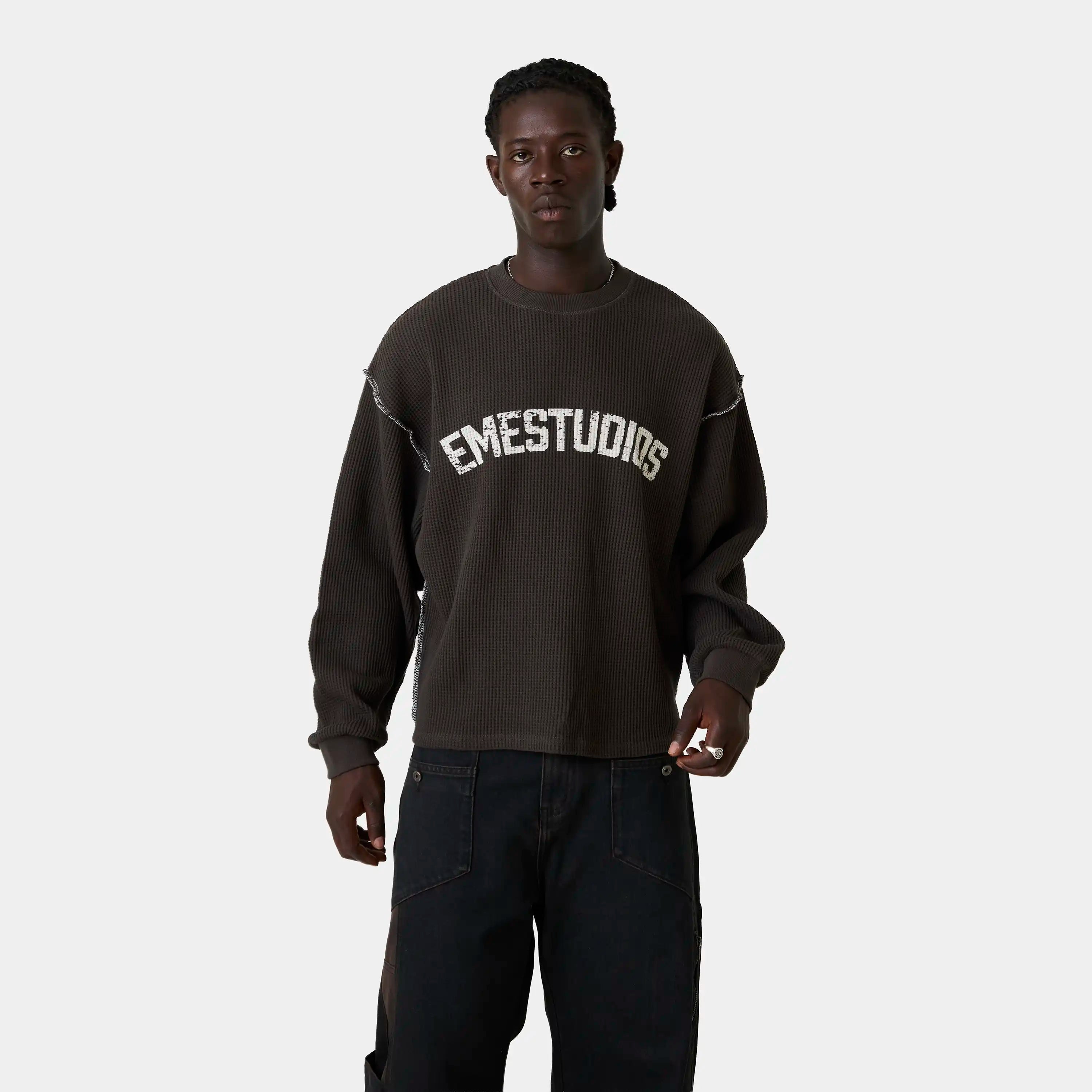 Polly Fawn Waffle Long Sleeve T-shirts Eme Studios
