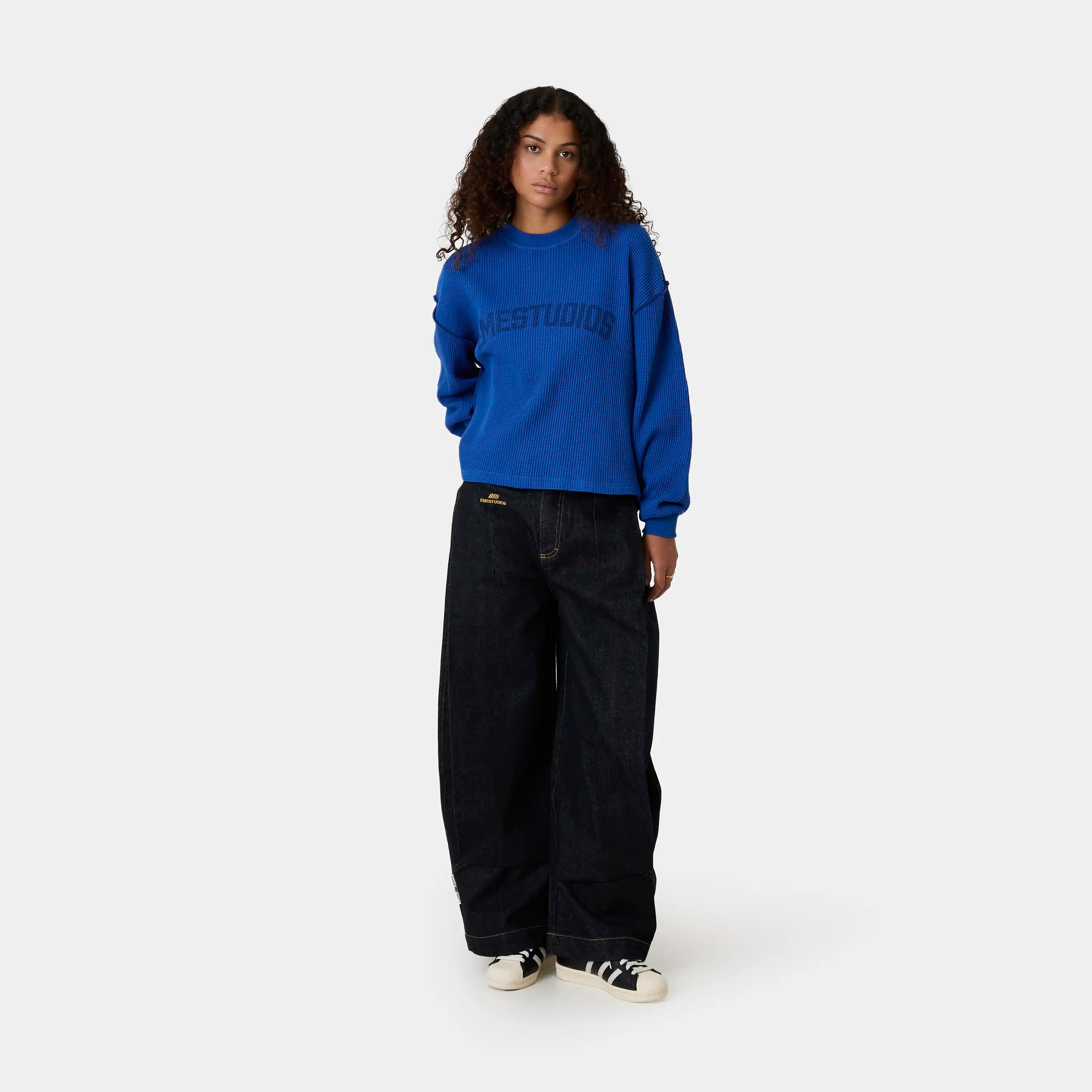 Polly Sodalite Waffle Long Sleeve T-shirts Eme Studios