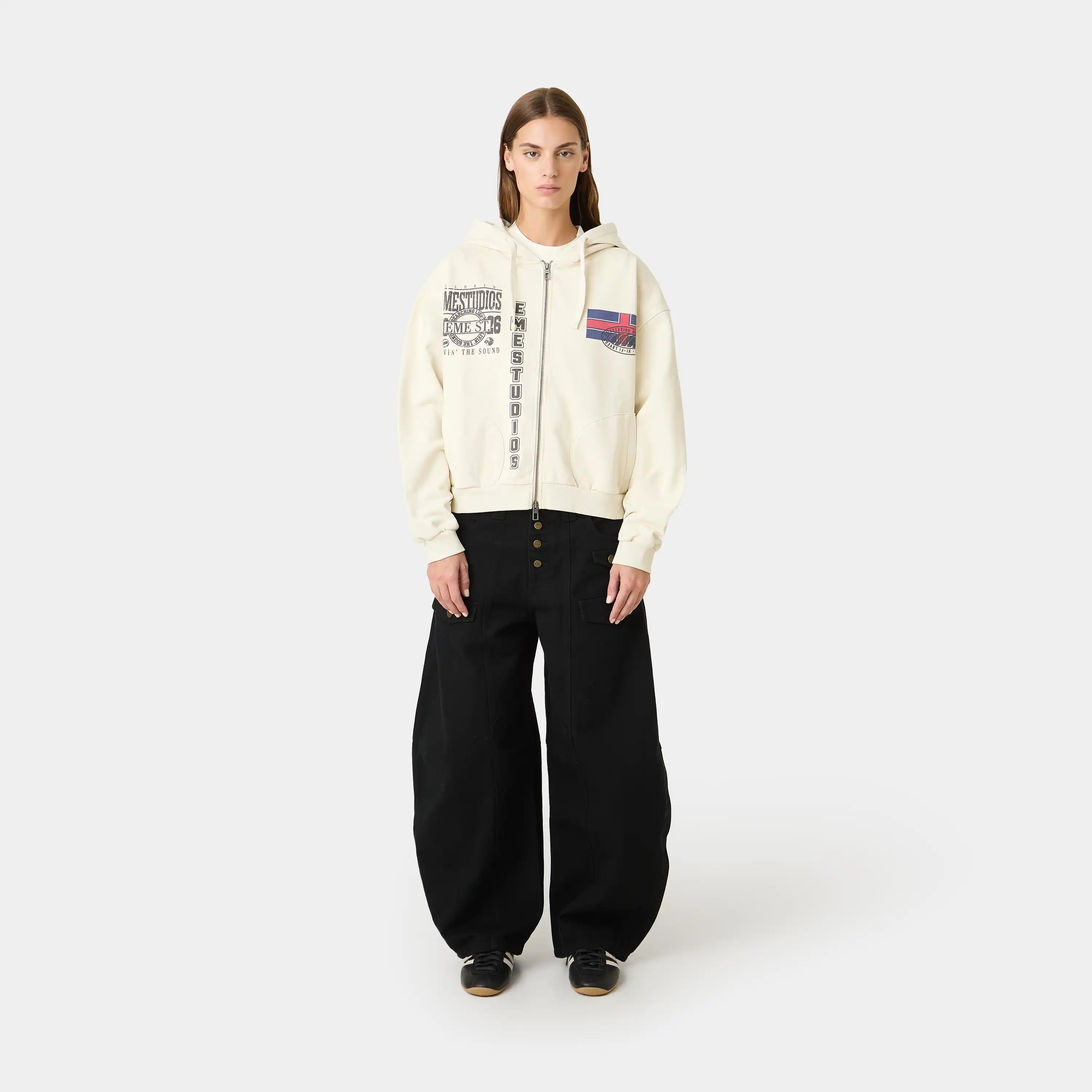 Priscila Off Sand Full Zip Hoodies Eme Studios