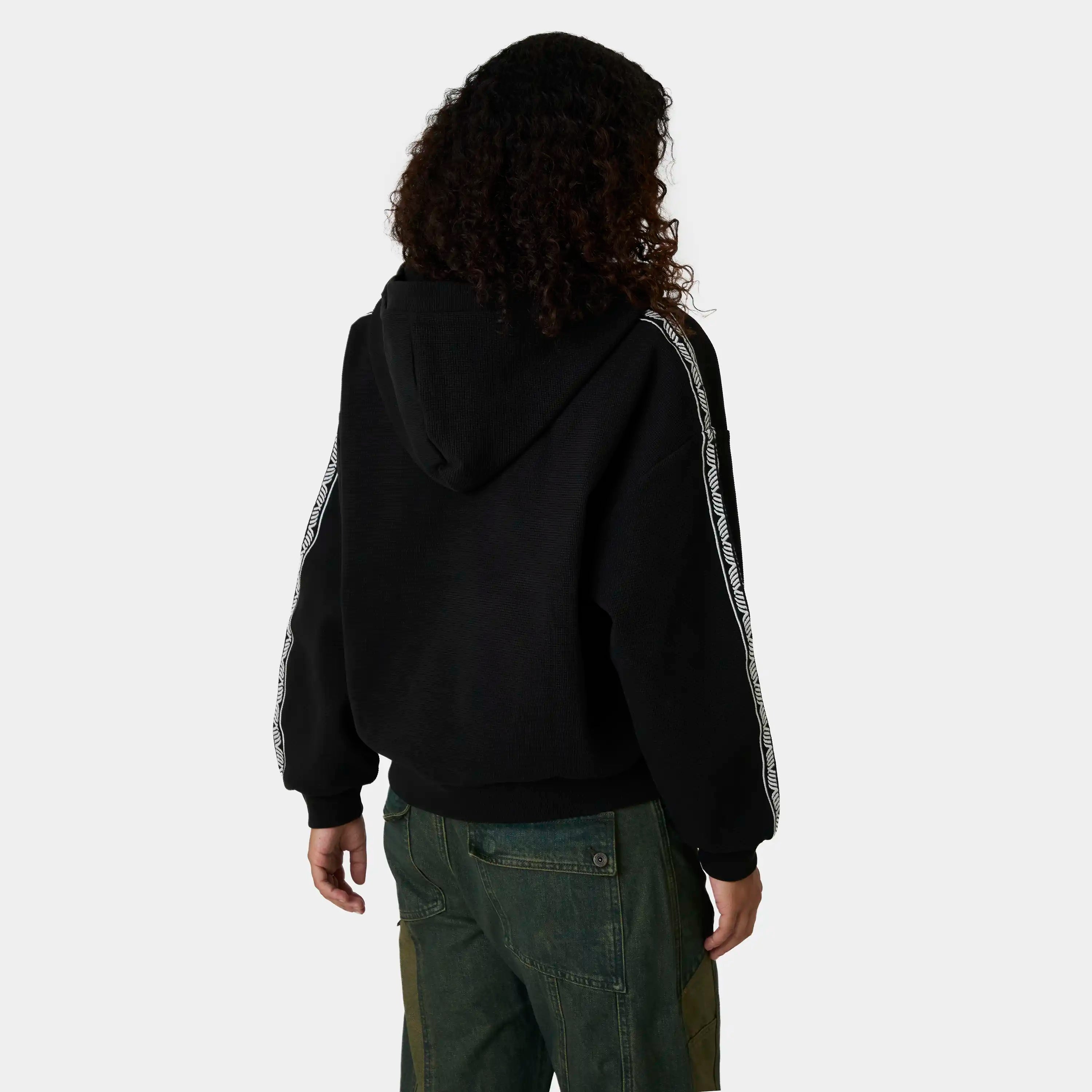 Puller Black Waffle Half Zip Hoodies Eme Studios