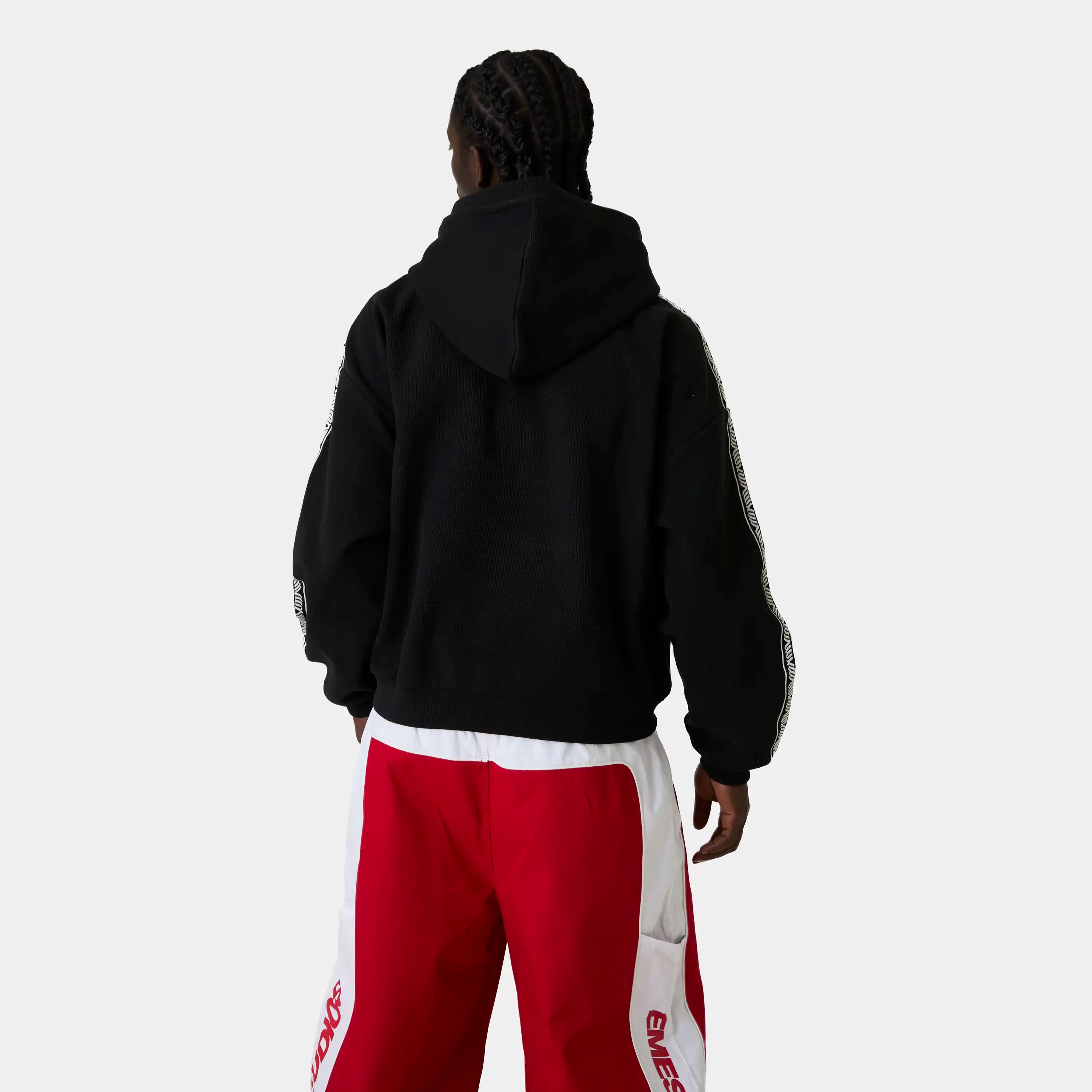 Puller Black Waffle Half Zip Hoodies Eme Studios