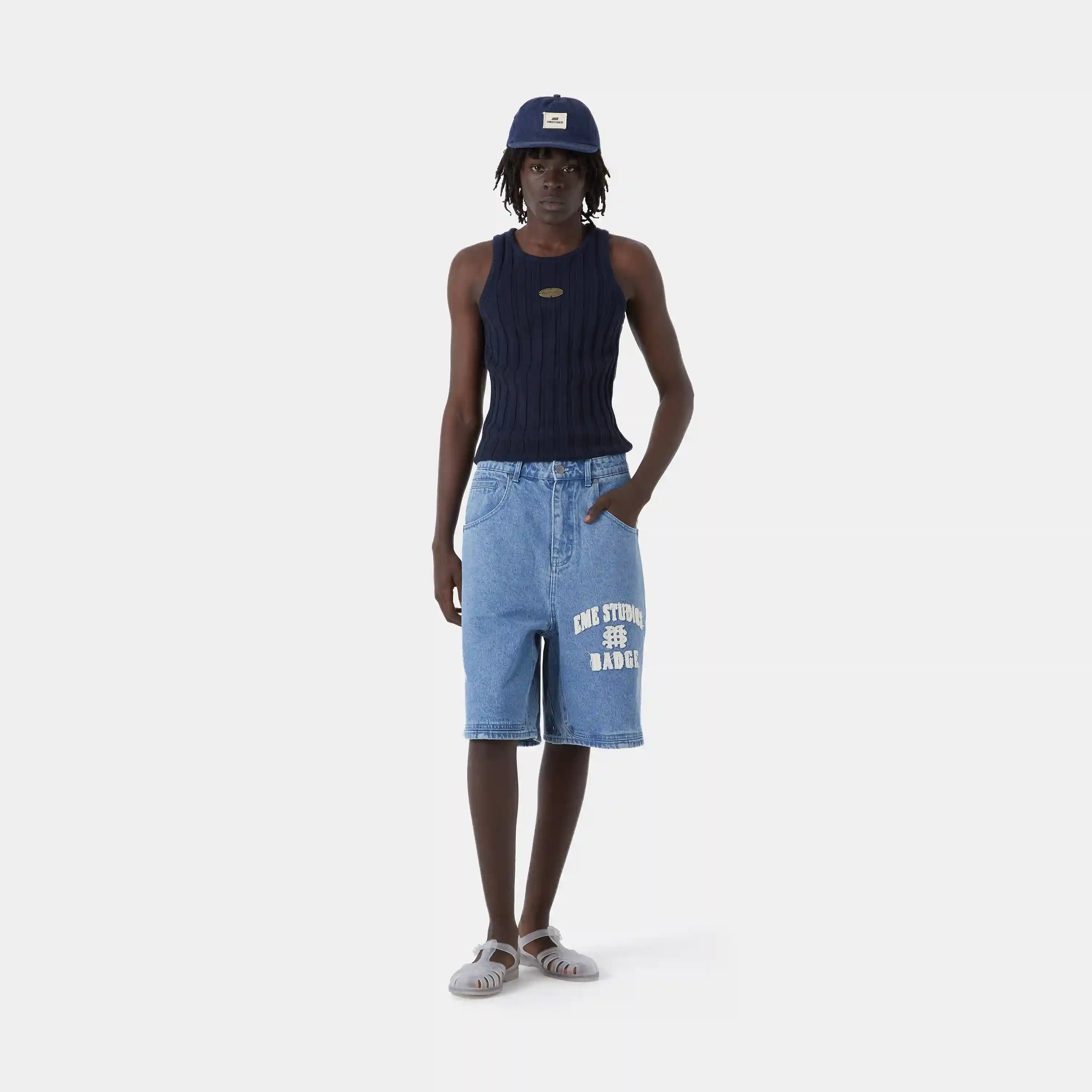 Rib Navy Tank Top T-shirts eme