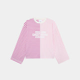 Roguish Fucsia Striped Long Sleeve T-shirts eme