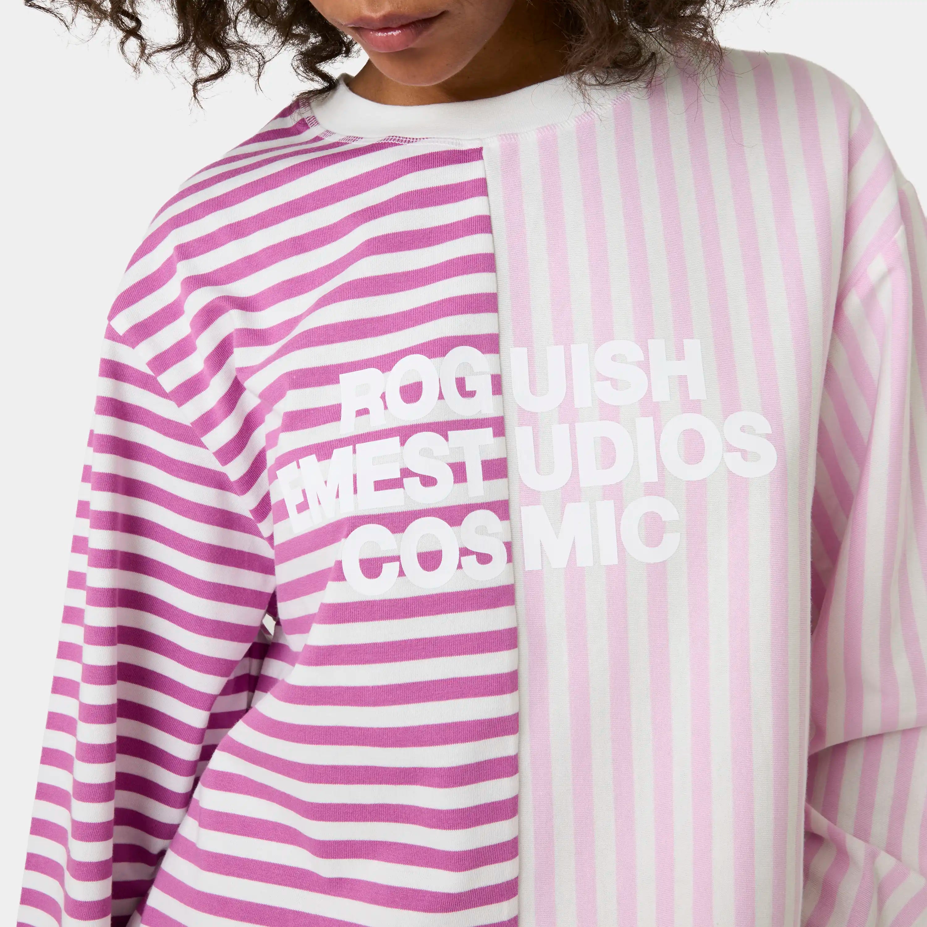 Roguish Fucsia Striped Long Sleeve T-shirts eme