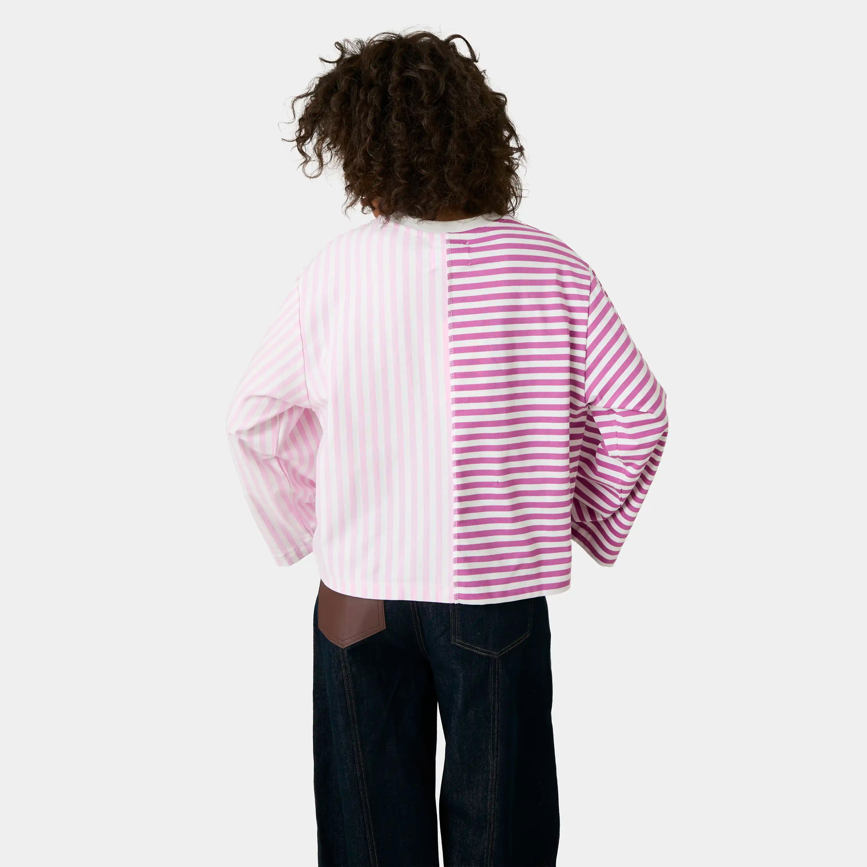 Roguish Fucsia Striped Long Sleeve T-shirts eme