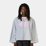 Roguish Heather Grey Striped Long Sleeve T-shirts Eme Studios