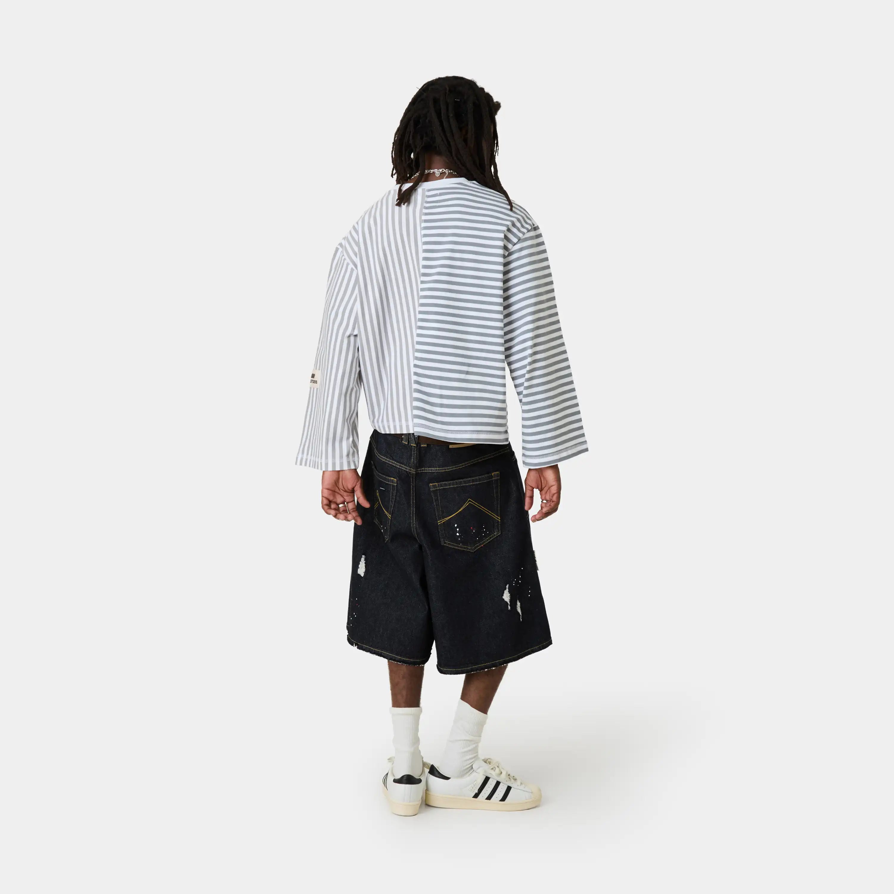 Roguish Heather Grey Striped Long Sleeve T-shirts Eme Studios