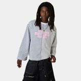 Roguish Heather Grey Striped Long Sleeve T-shirts Eme Studios