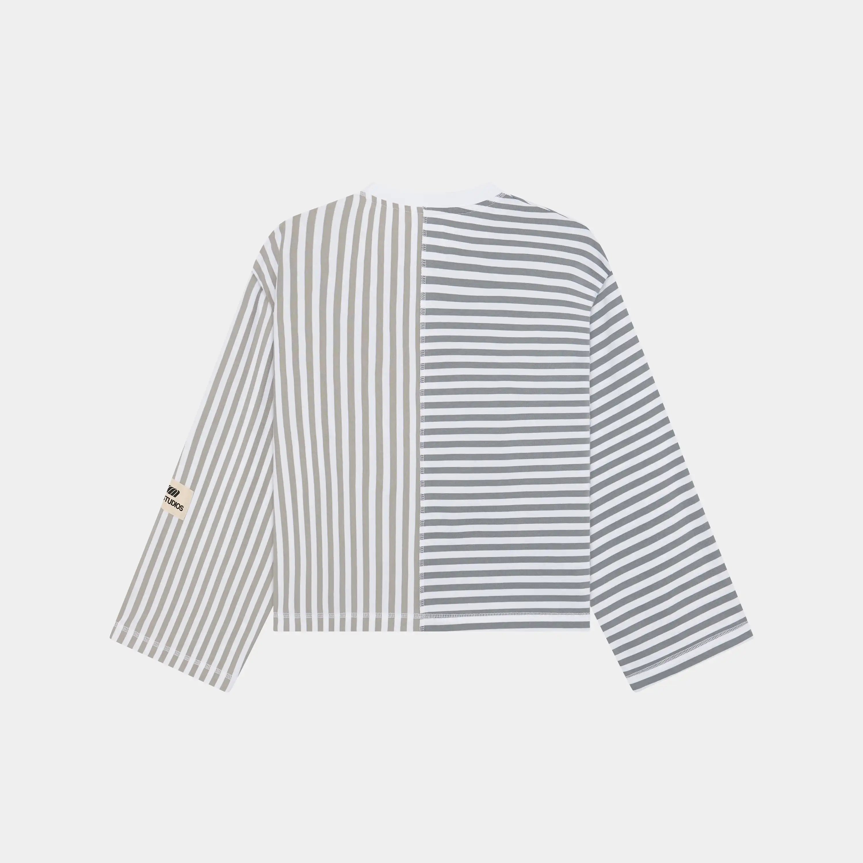 Roguish Heather Grey Striped Long Sleeve T-shirts Eme Studios