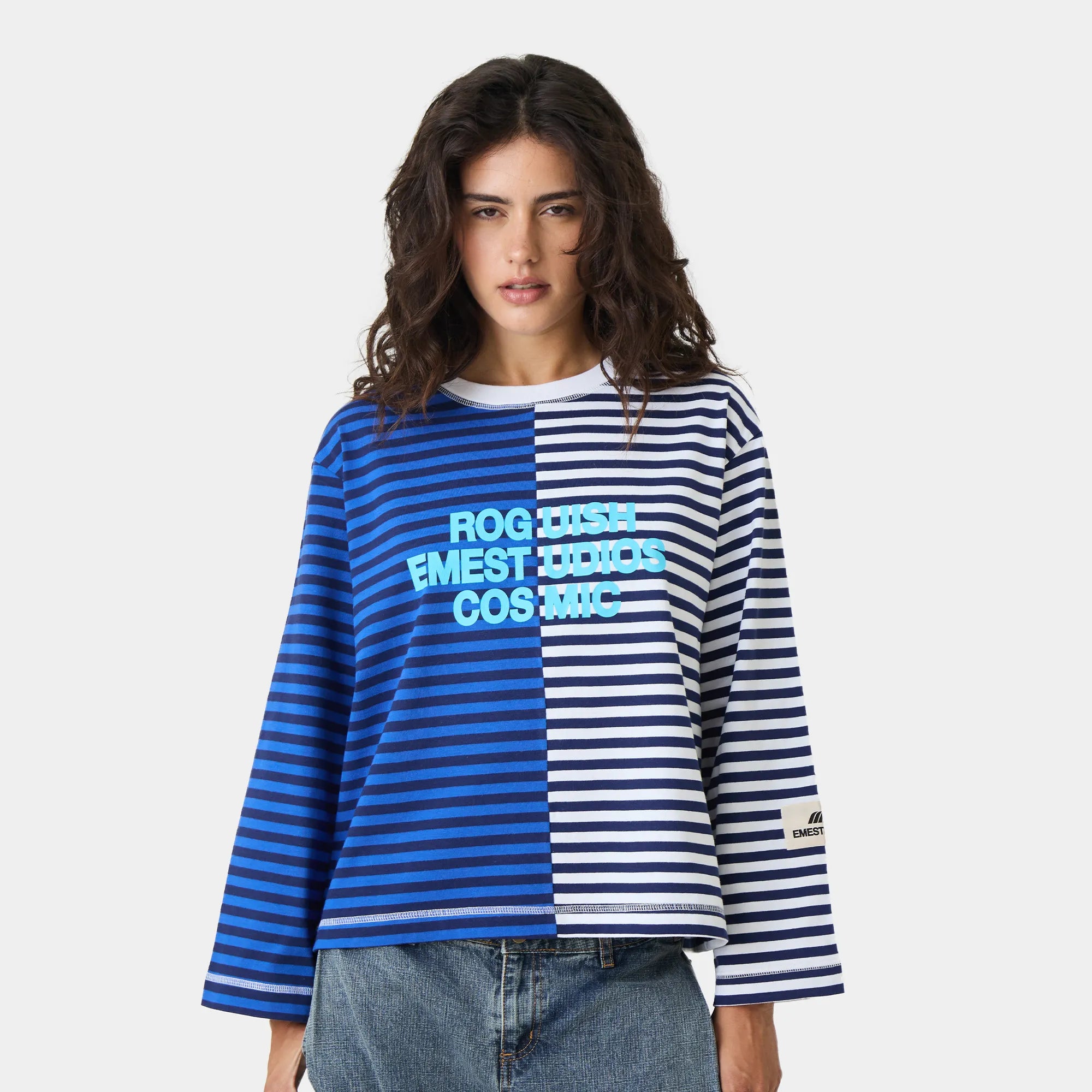 Roguish Sky Striped Long Sleeve T-shirts Eme Studios