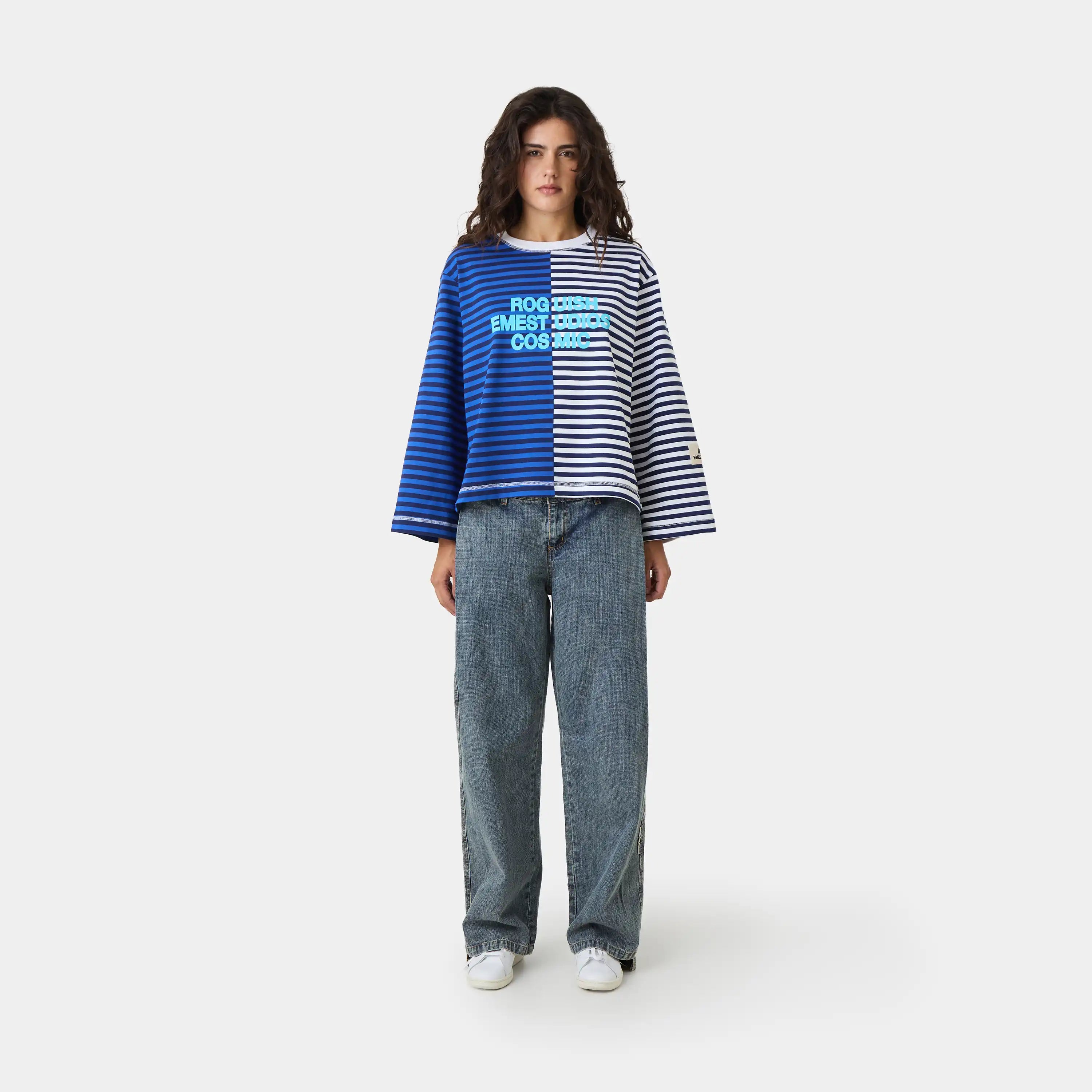 Roguish Sky Striped Long Sleeve T-shirts Eme Studios