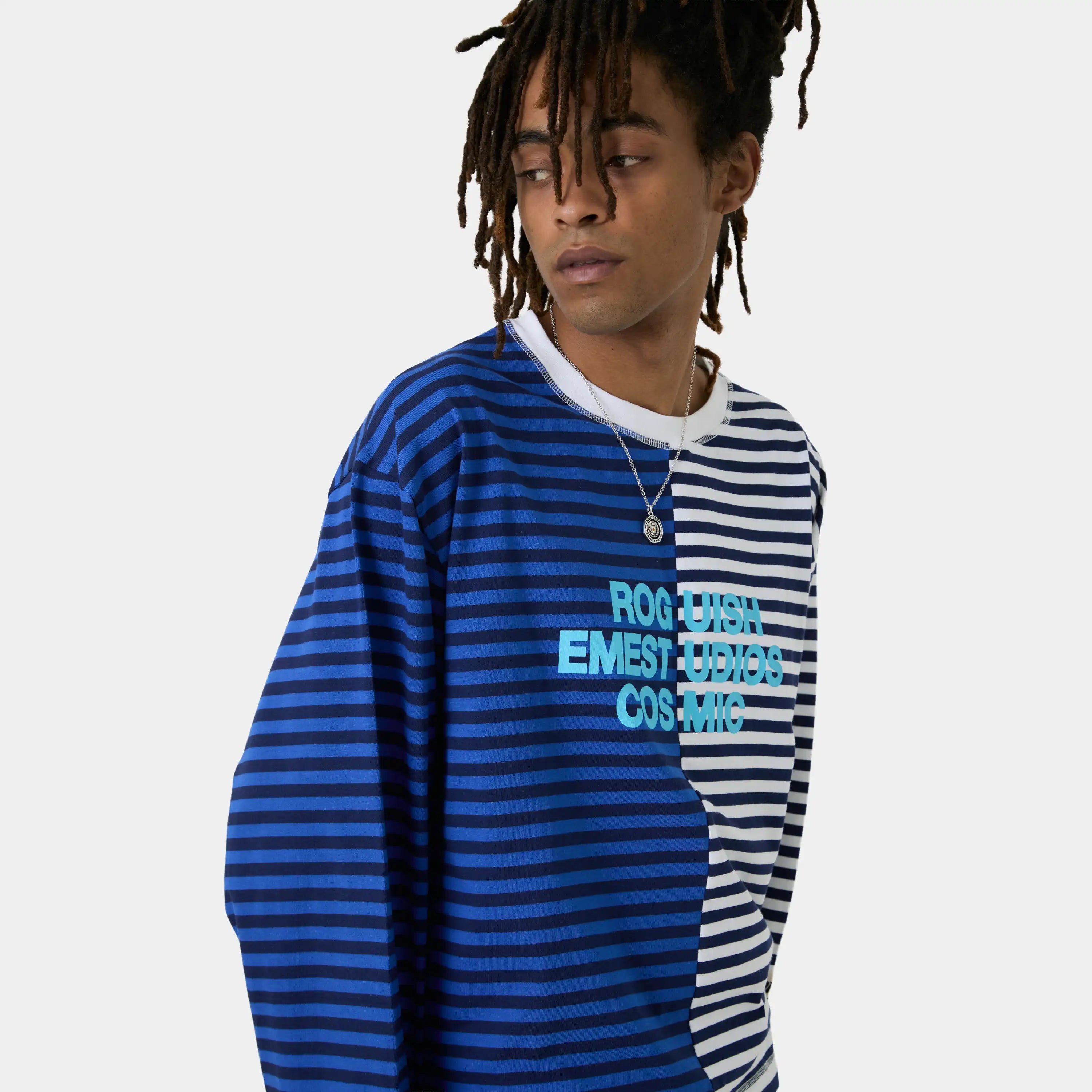 Roguish Sky Striped Long Sleeve T-shirts Eme Studios