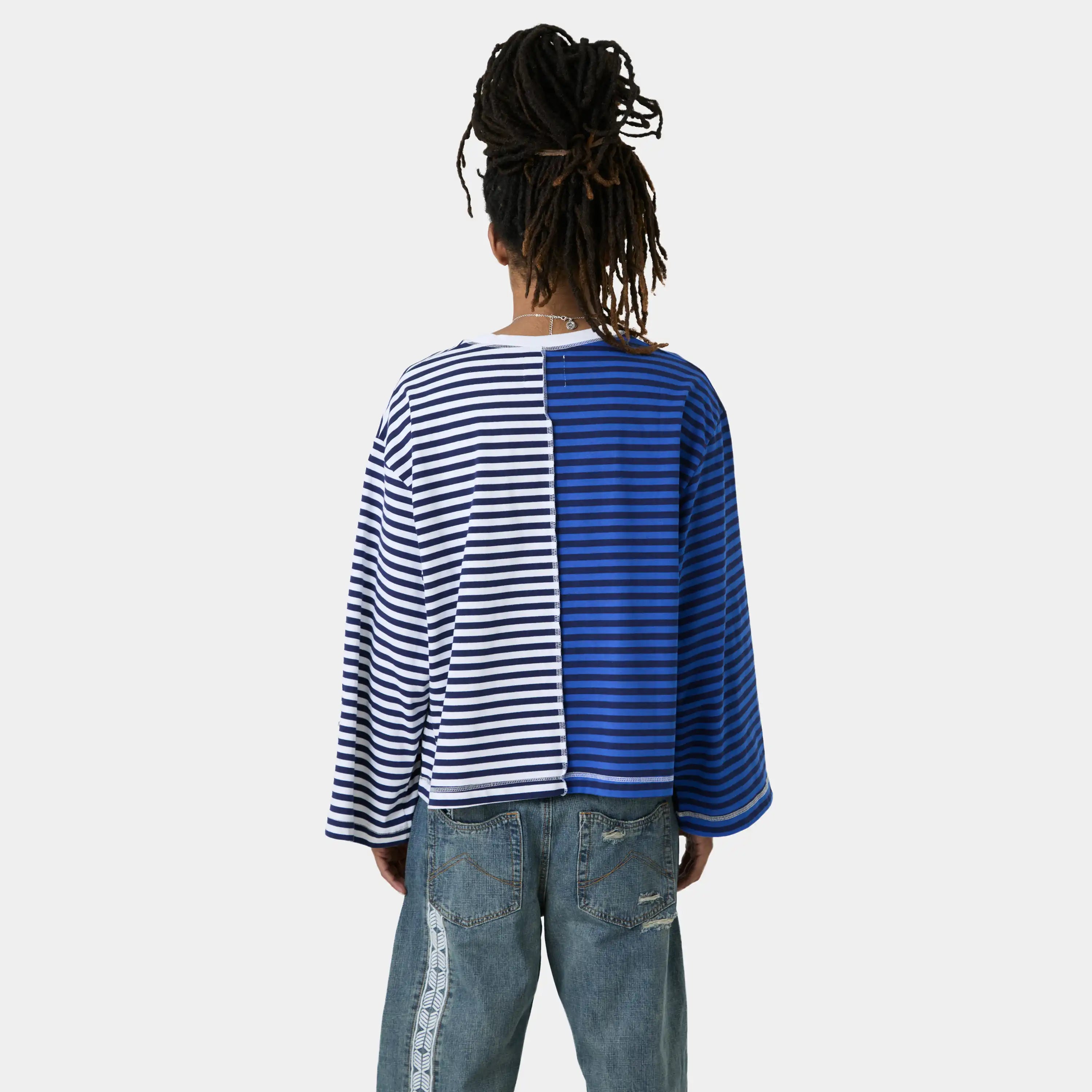 Roguish Sky Striped Long Sleeve T-shirts Eme Studios