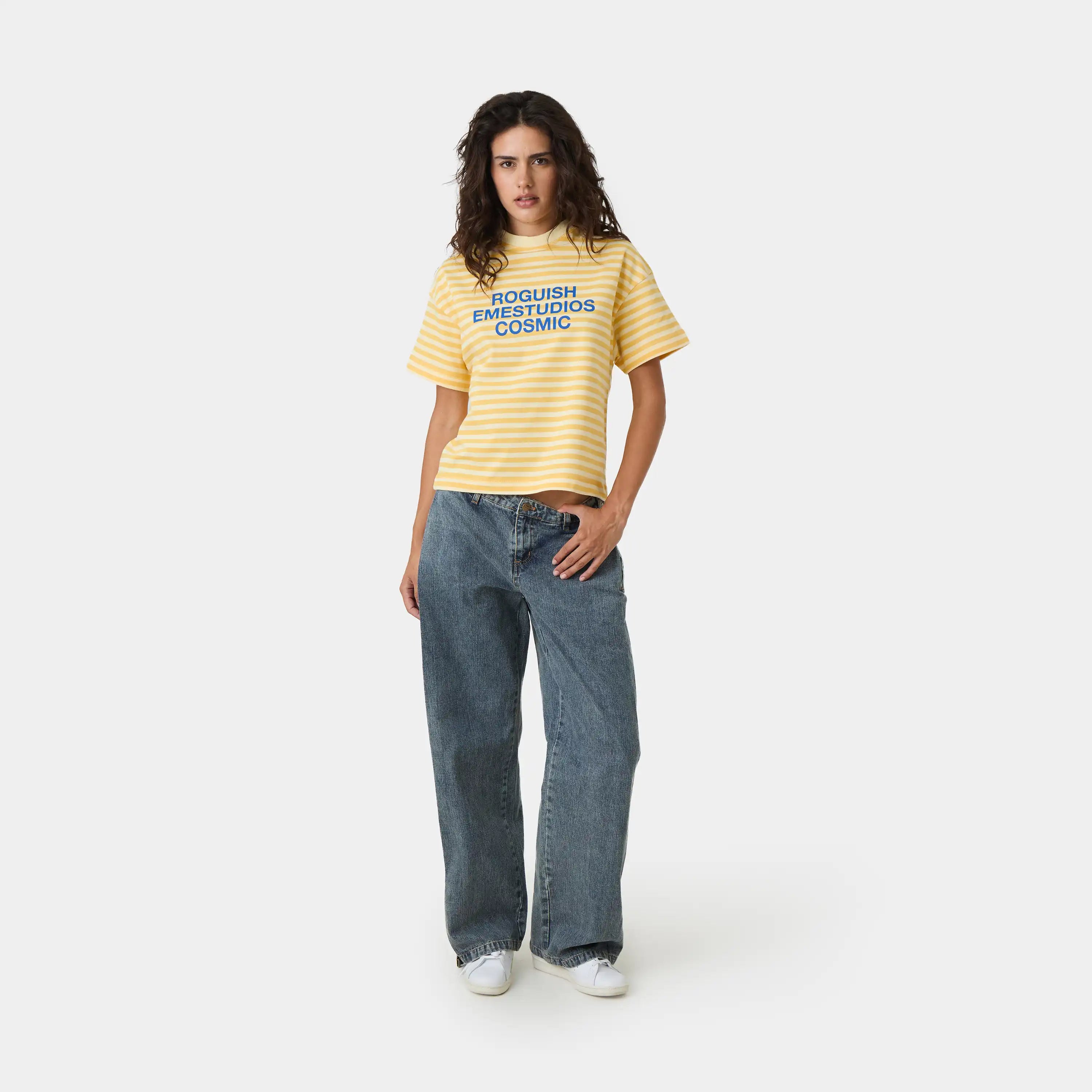 Roguish Sun Striped Oversized Tee T-shirts Eme Studios