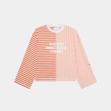 Roguish Tangerine Striped Long Sleeve T-shirts Eme Studios