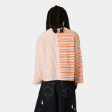 Roguish Tangerine Striped Long Sleeve T-shirts Eme Studios