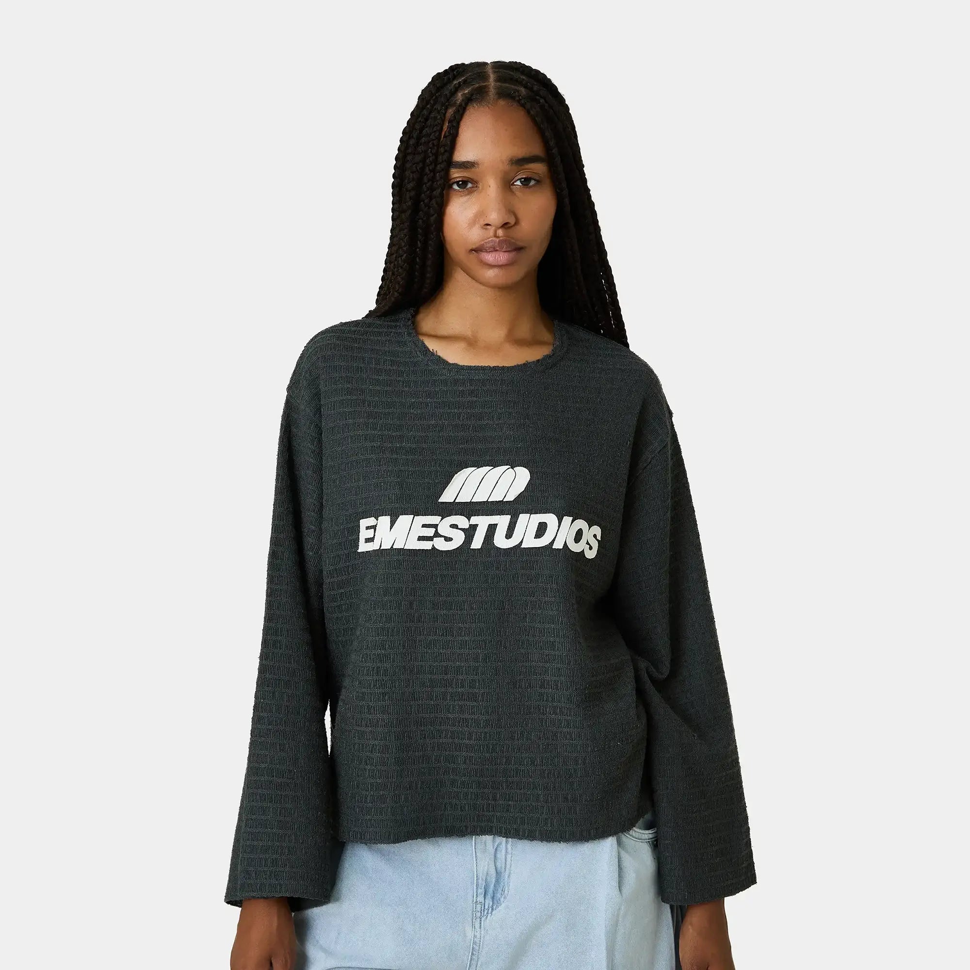 Rustic Shadow Knit Sweater Knitwear Eme Studios