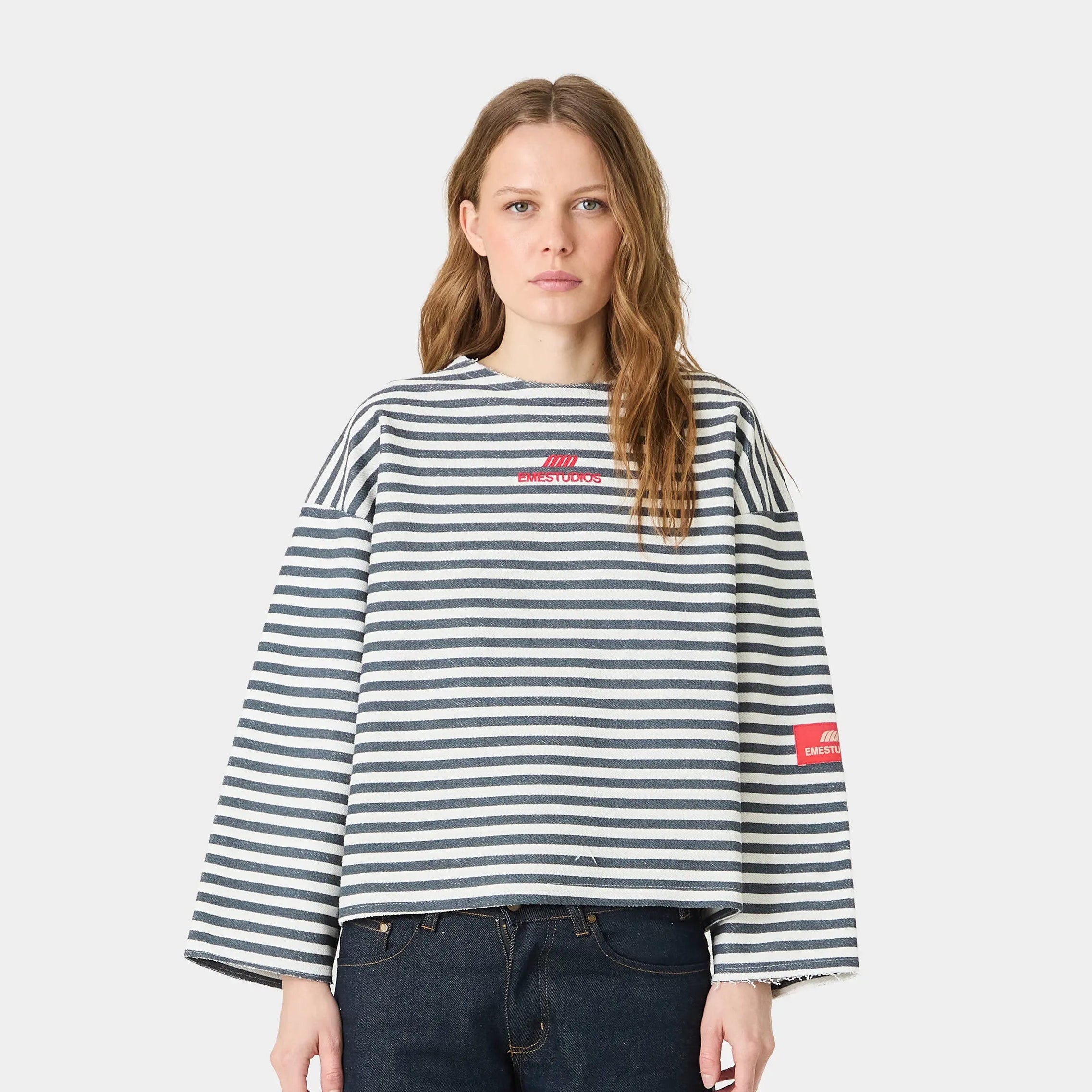 Sade Navy Reverse Crewneck Sweatshirts Eme Studios