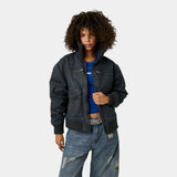 Sess Navy Leather Jacket Outerwear Eme Studios