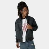 Sess Navy Leather Jacket Outerwear Eme Studios