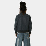 Sess Navy Leather Jacket Outerwear Eme Studios