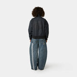 Sess Navy Leather Jacket Outerwear Eme Studios