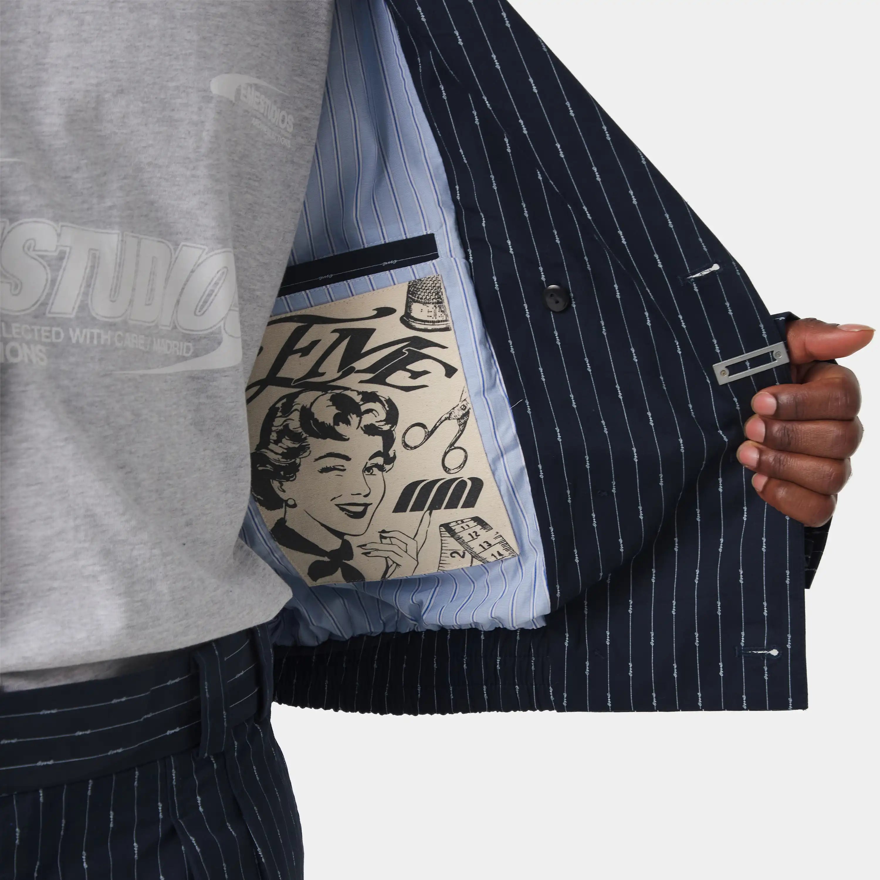 Shift Navy Bomber Blazer Outerwear Eme Studios