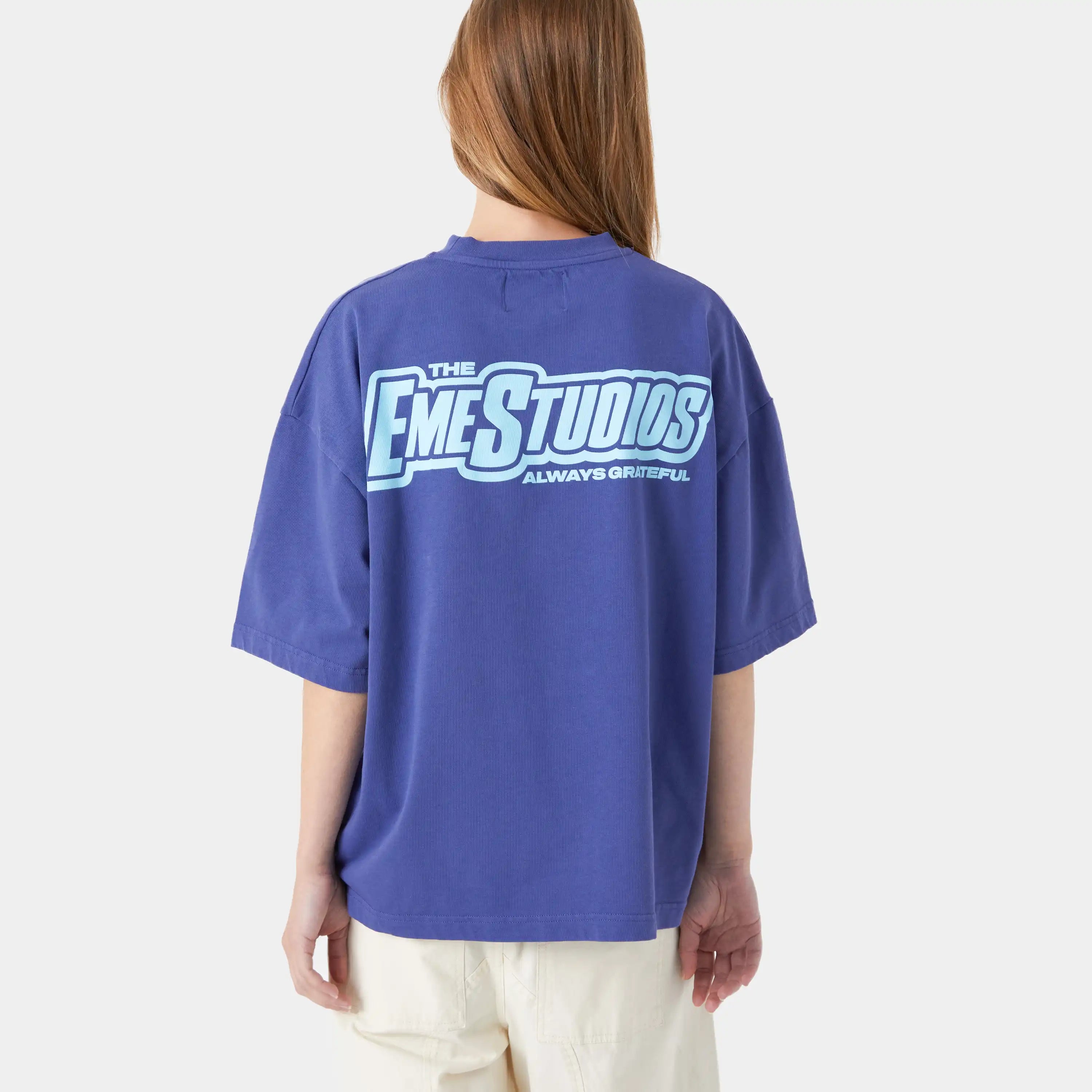 Shining Orient Blue Oversized Tee T-shirts eme