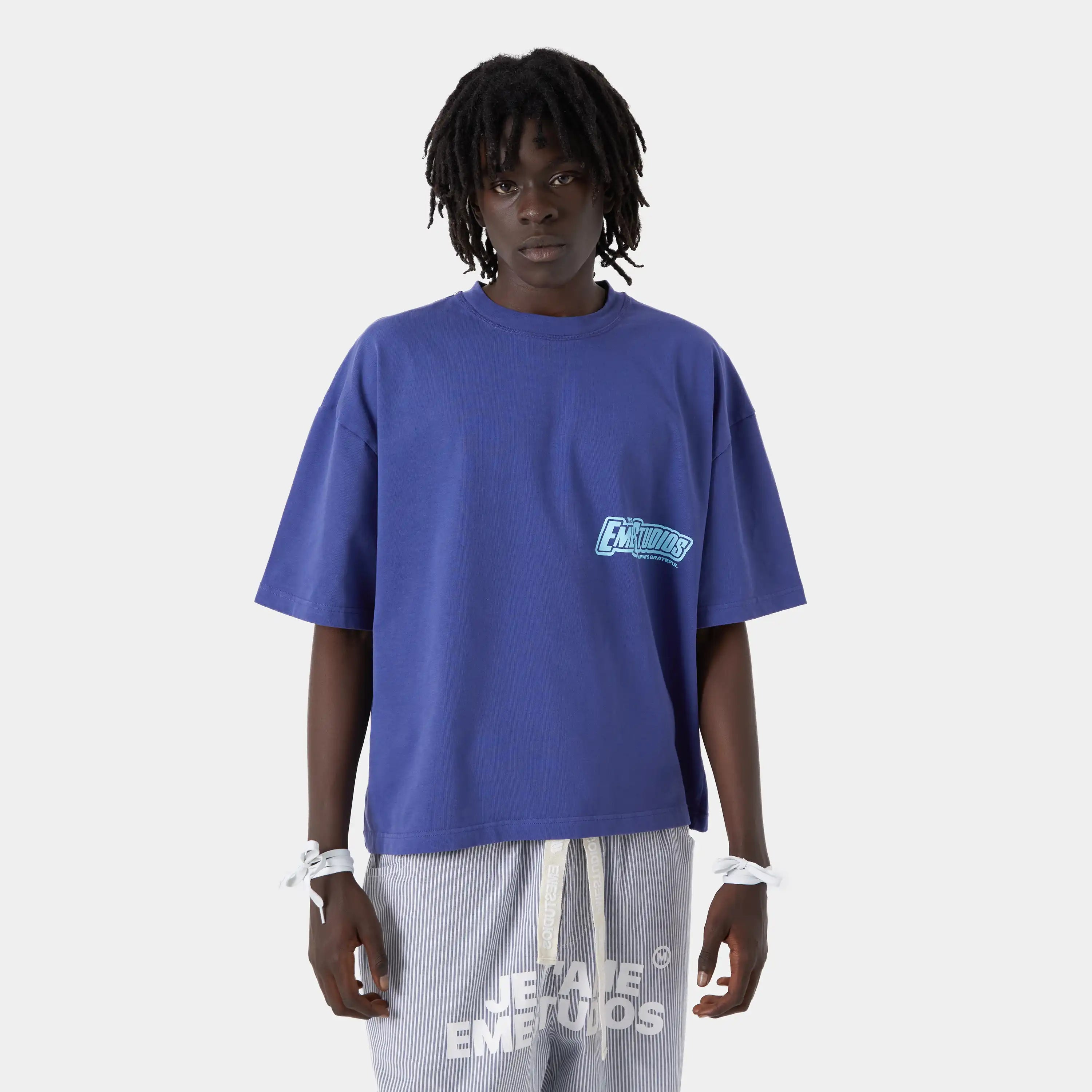 Shining Orient Blue Oversized Tee T-shirts eme
