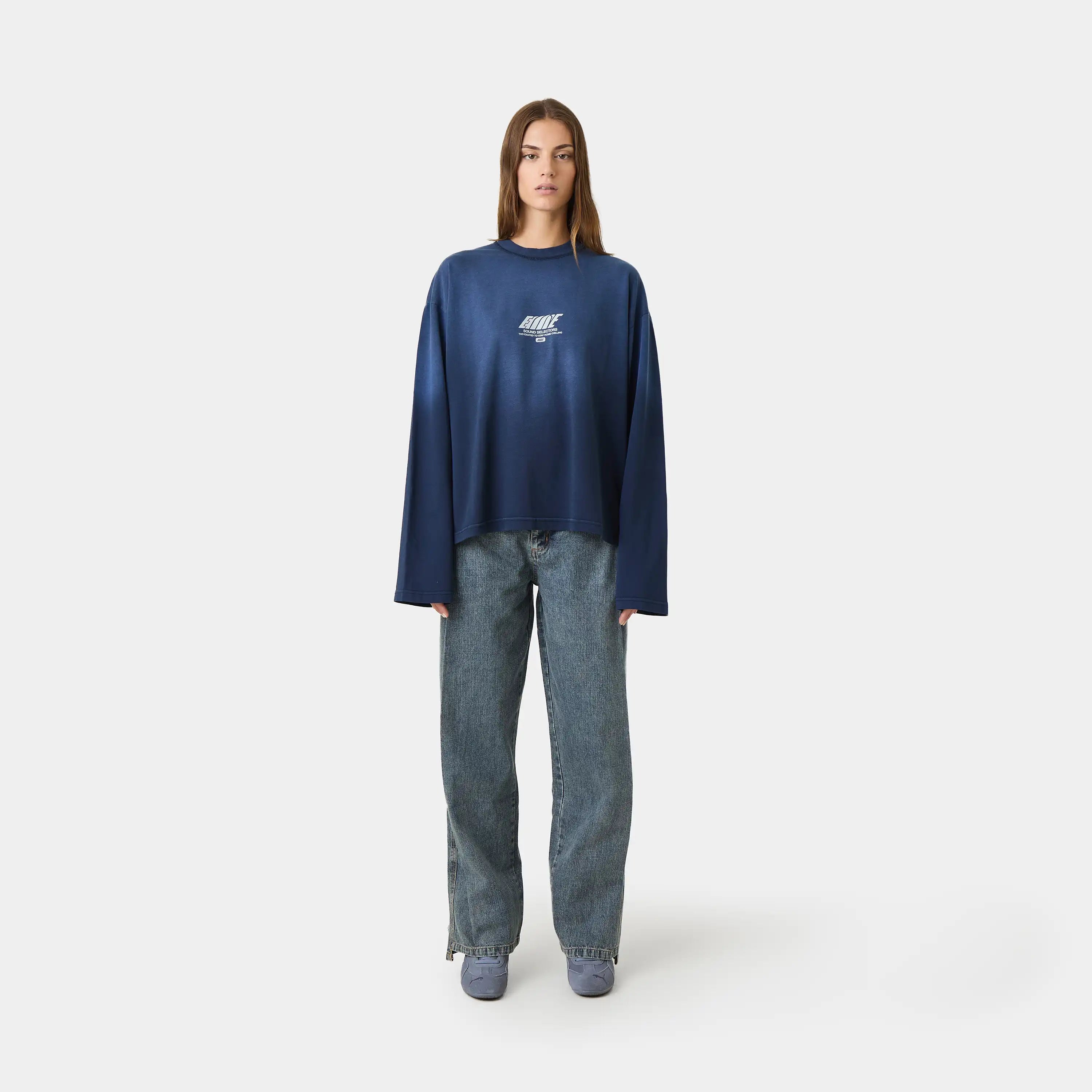 Snick Navy Long Sleeve T-shirts Eme Studios