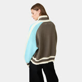 Soffy Crystal Blue Zipper Knit Knitwear Eme Studios