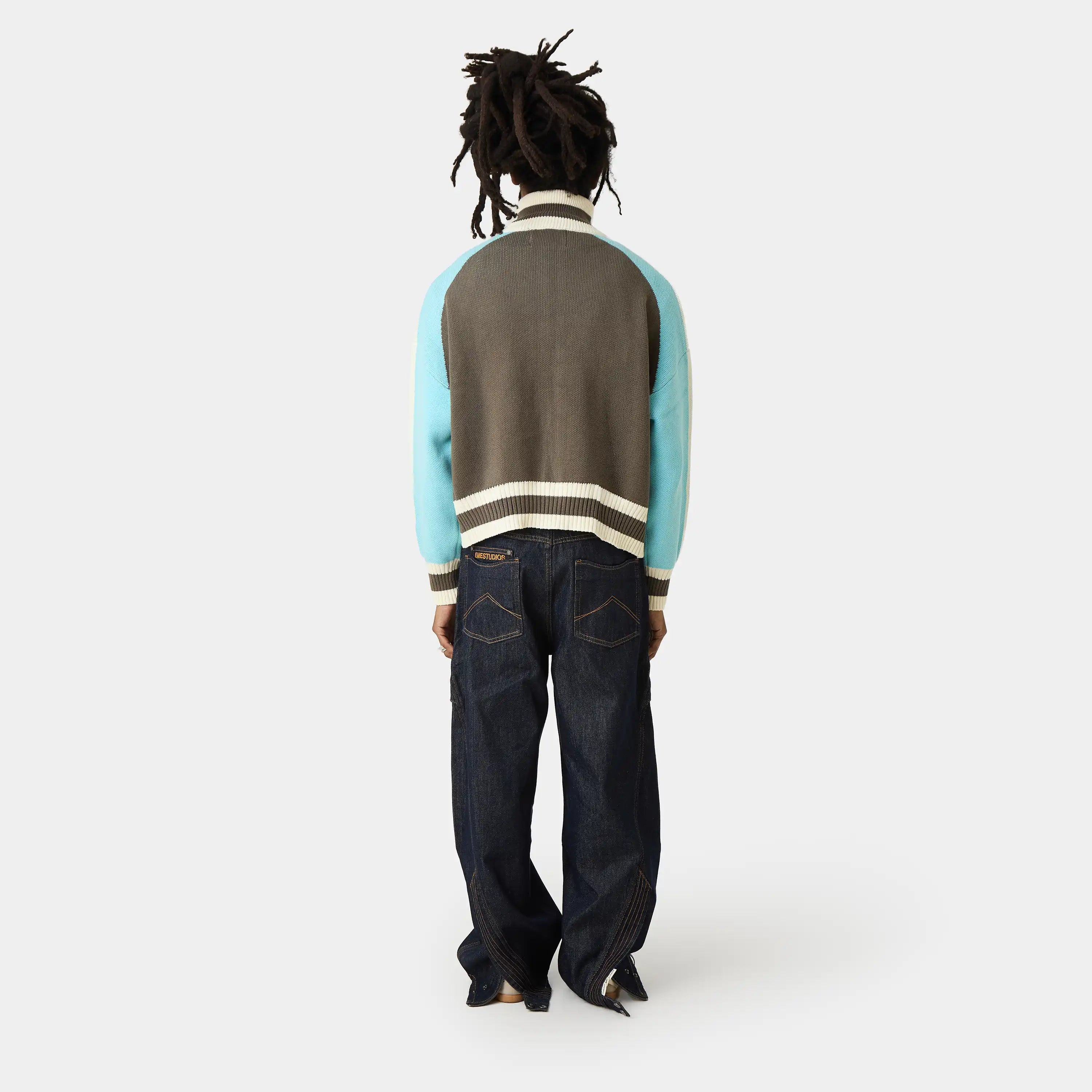 Soffy Crystal Blue Zipper Knit Knitwear Eme Studios