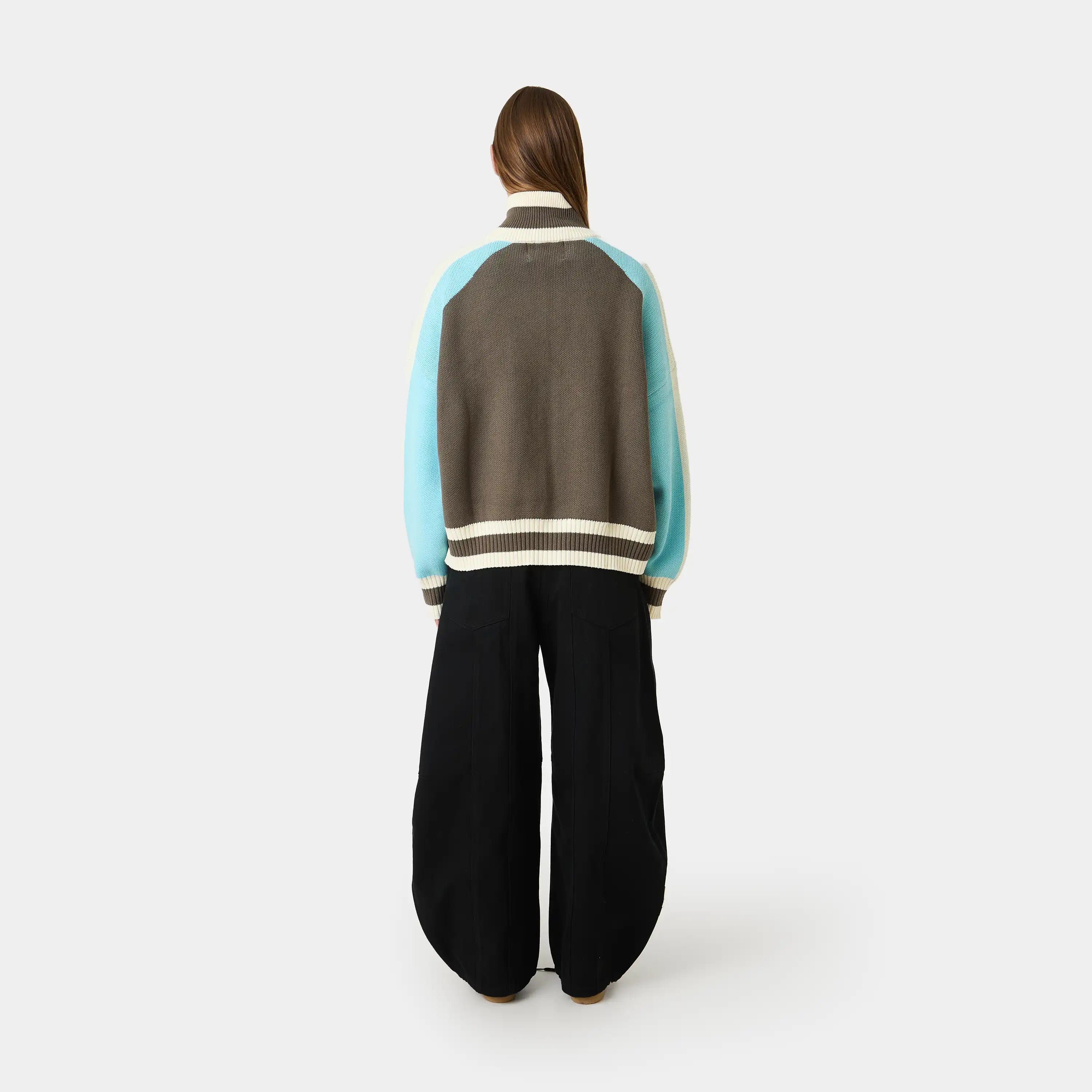 Soffy Crystal Blue Zipper Knit Knitwear Eme Studios
