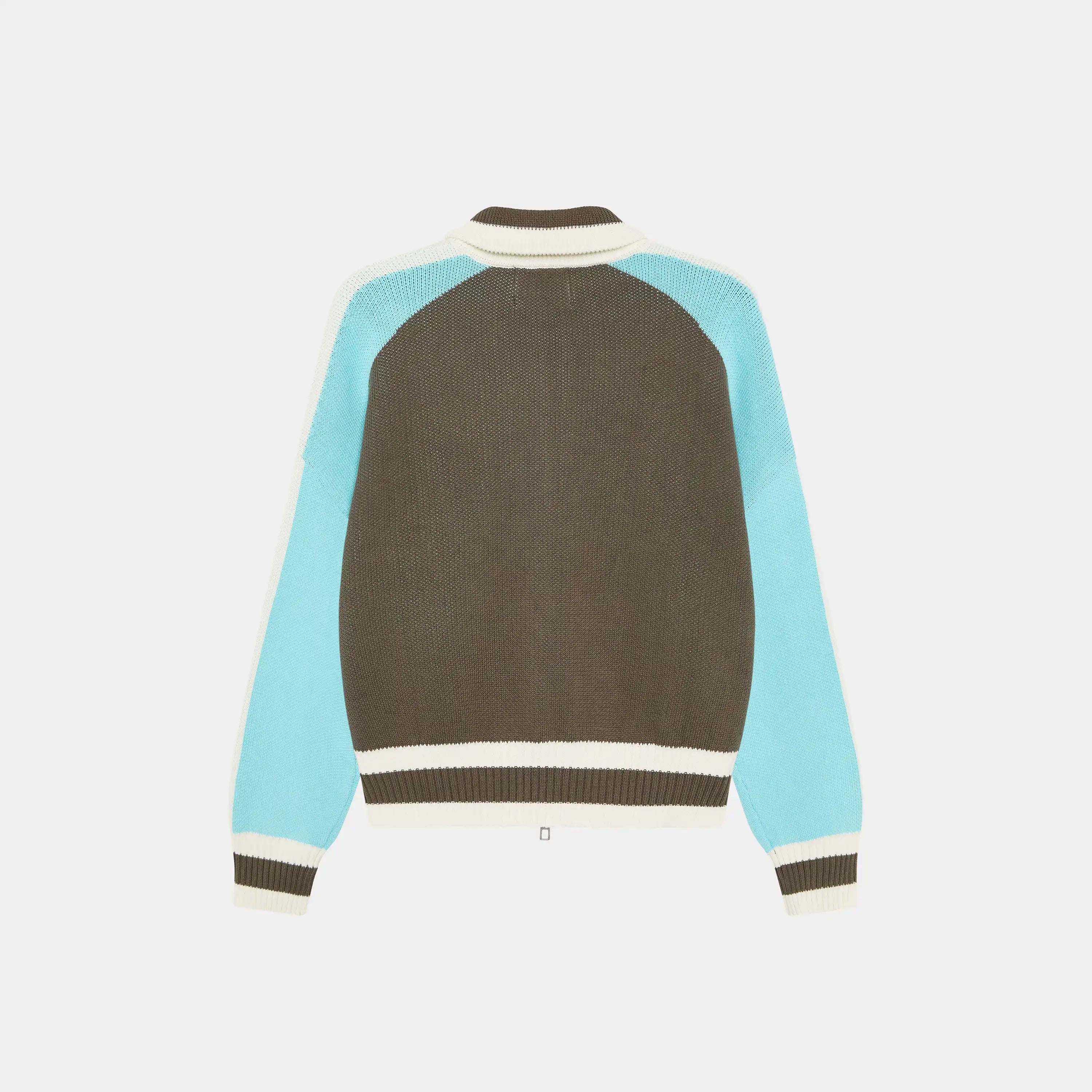 Soffy Crystal Blue Zipper Knit Knitwear Eme Studios