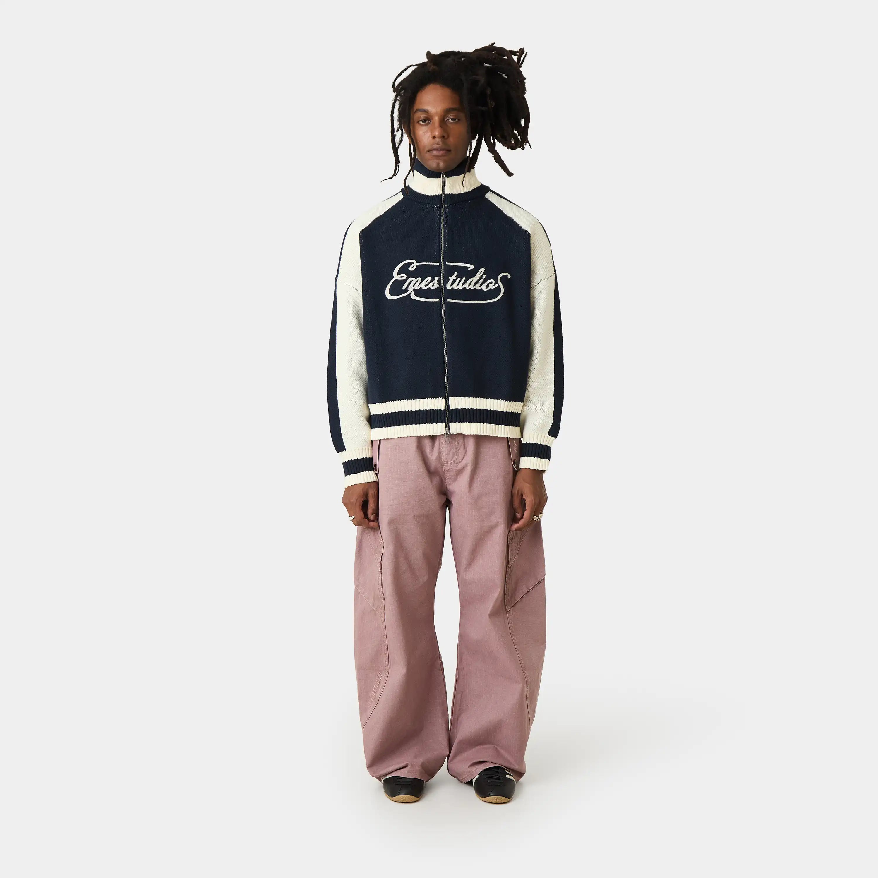 Soffy Navy Zipper Knit Knitwear Eme Studios