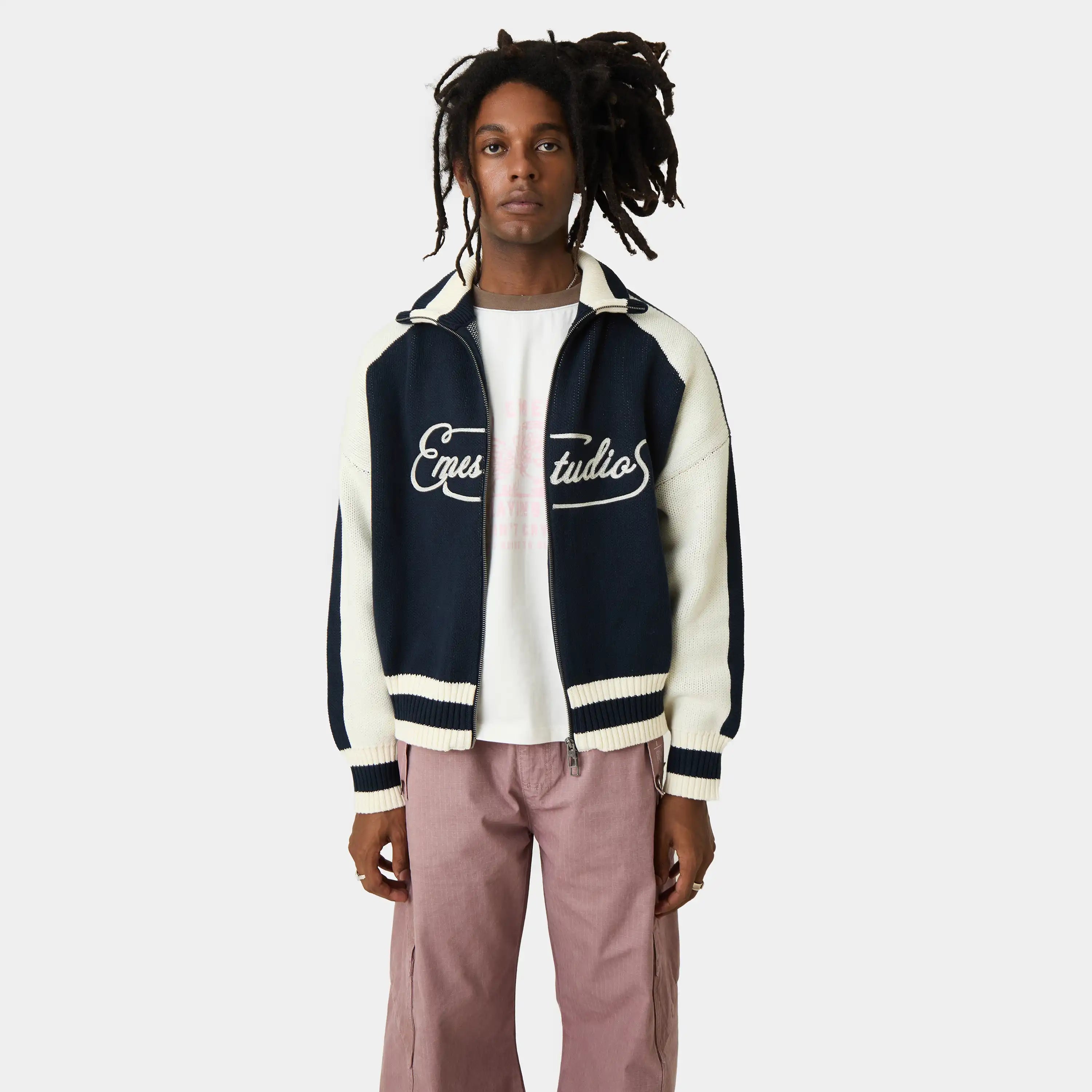 Soffy Navy Zipper Knit Knitwear Eme Studios