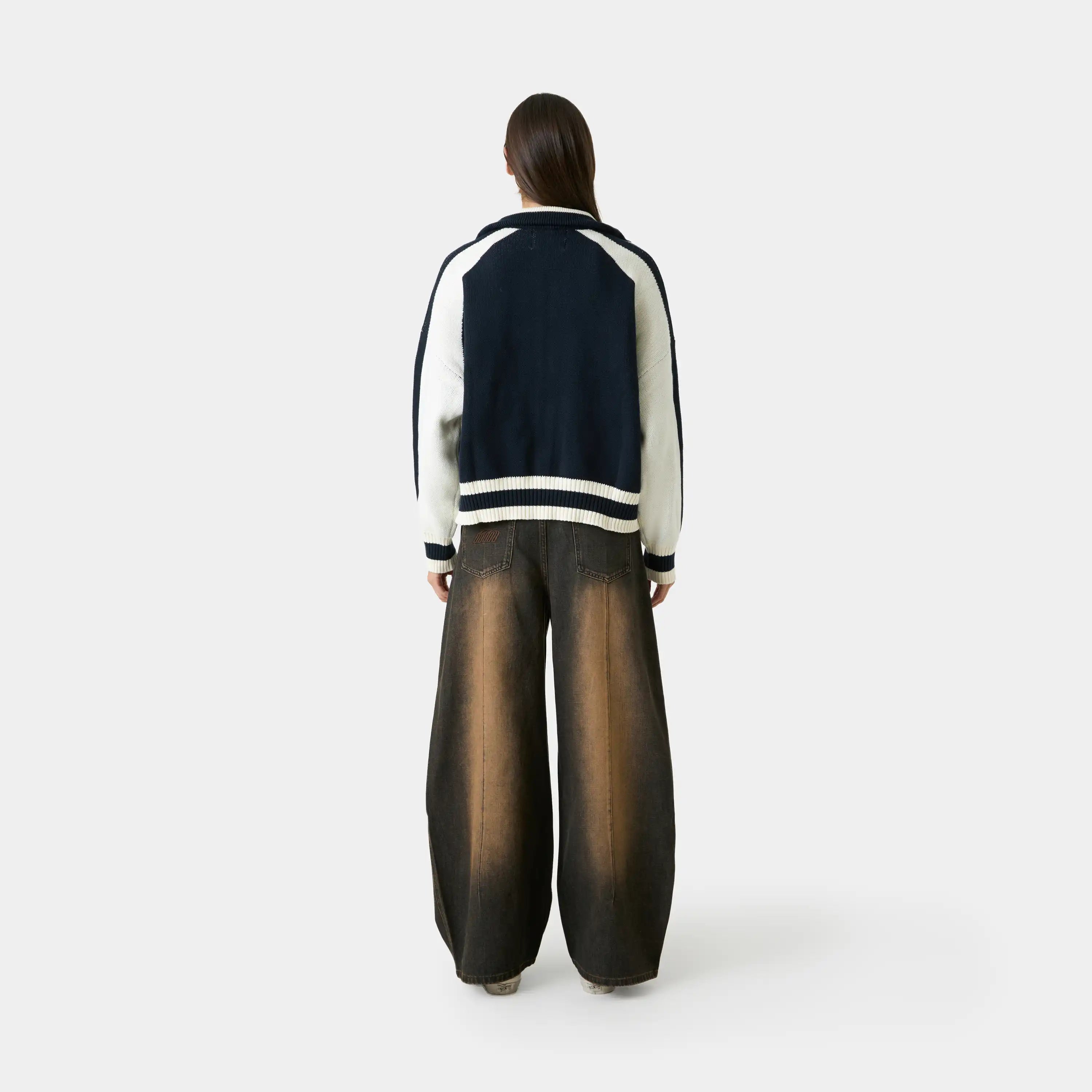 Soffy Navy Zipper Knit Knitwear Eme Studios