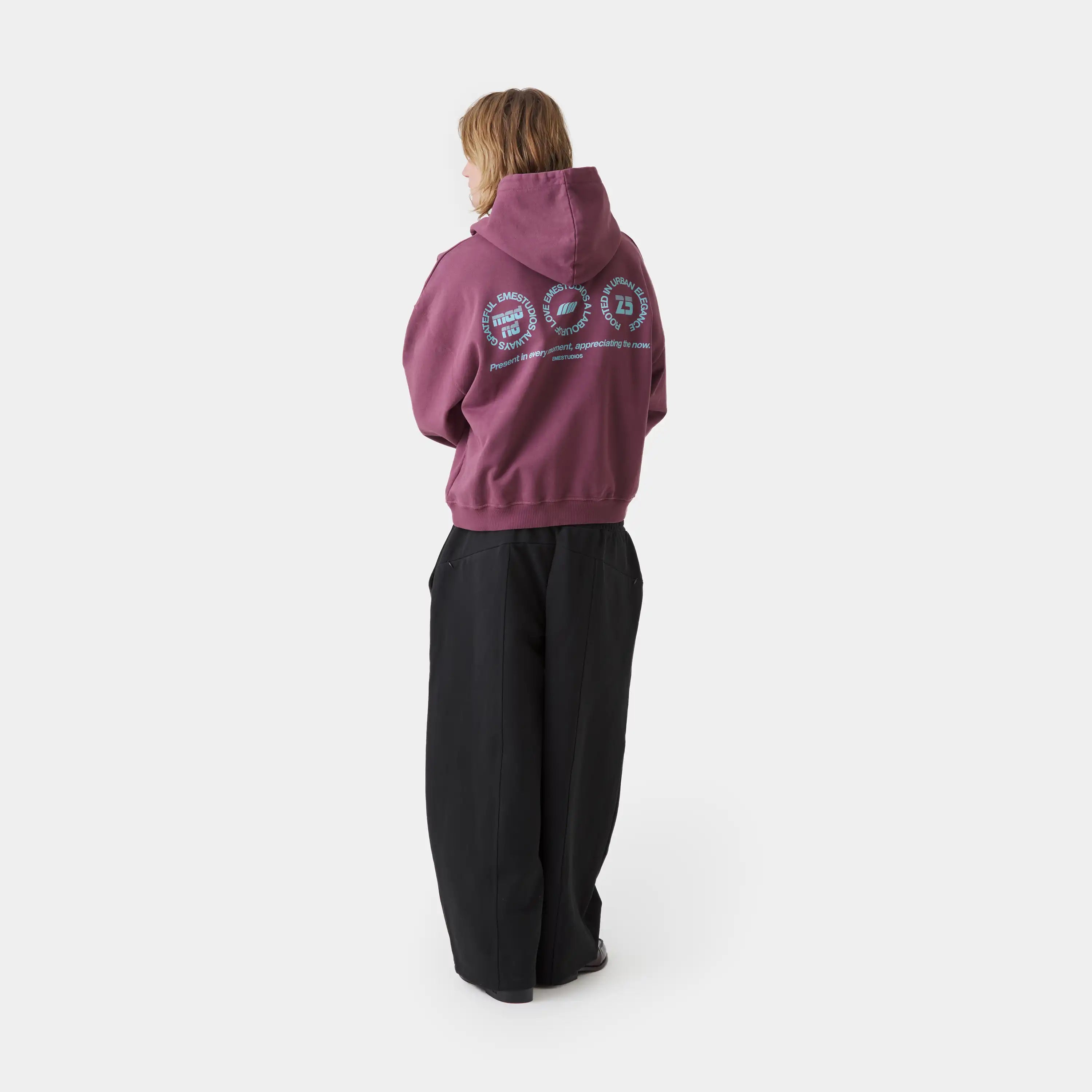 Stamp Maroon Oversized Hoodie Hoodies Eme Studios