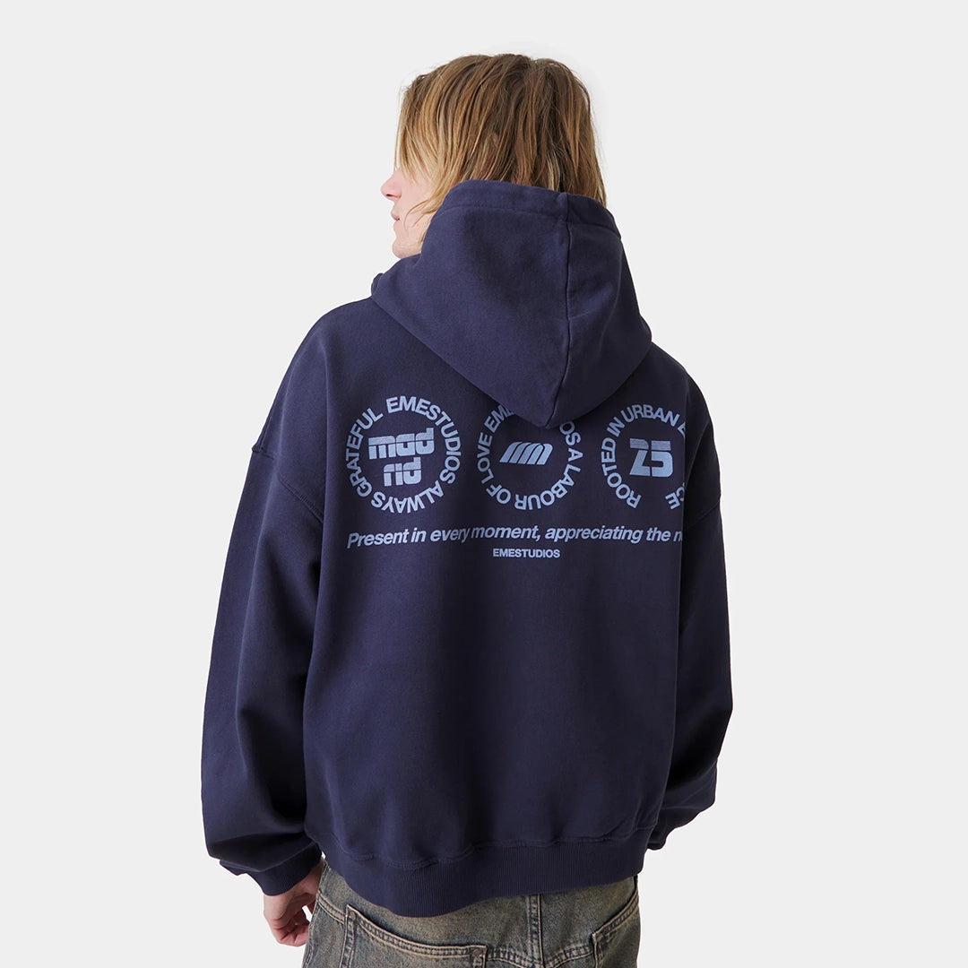 Stamp Navy Oversized Hoodie Hoodies Eme Studios