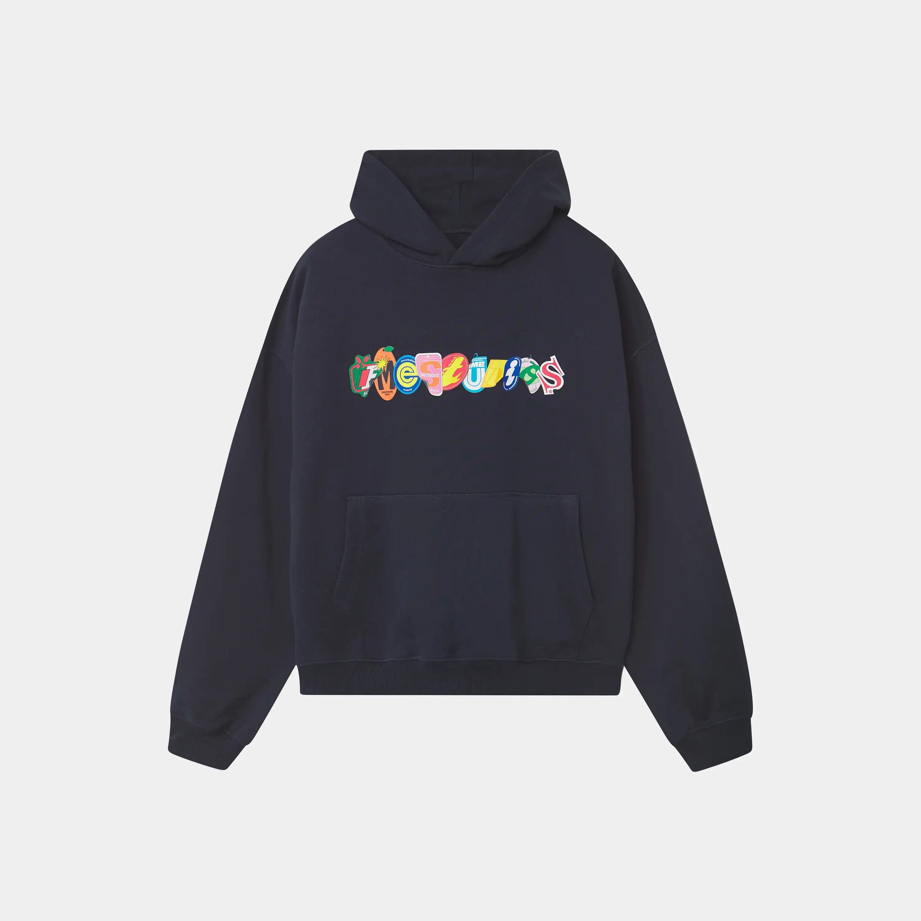 Stickers Navy Oversized Hoodie Hoodies Eme Studios
